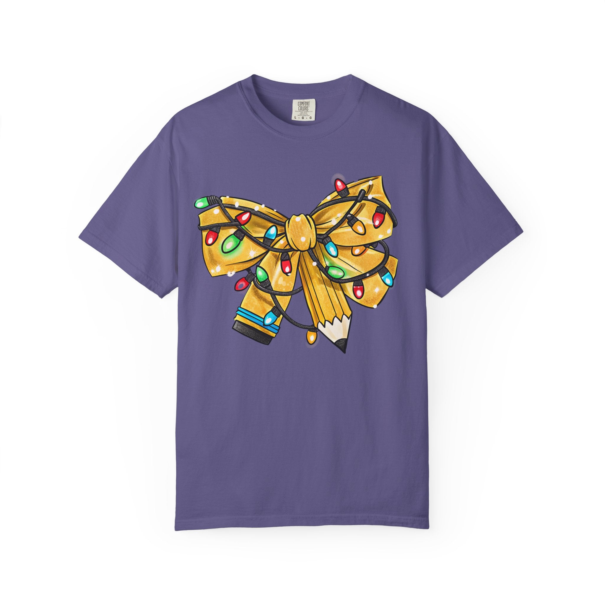 Teacher Christmas Bow T-Shirt – Cute Holiday Coquette Style