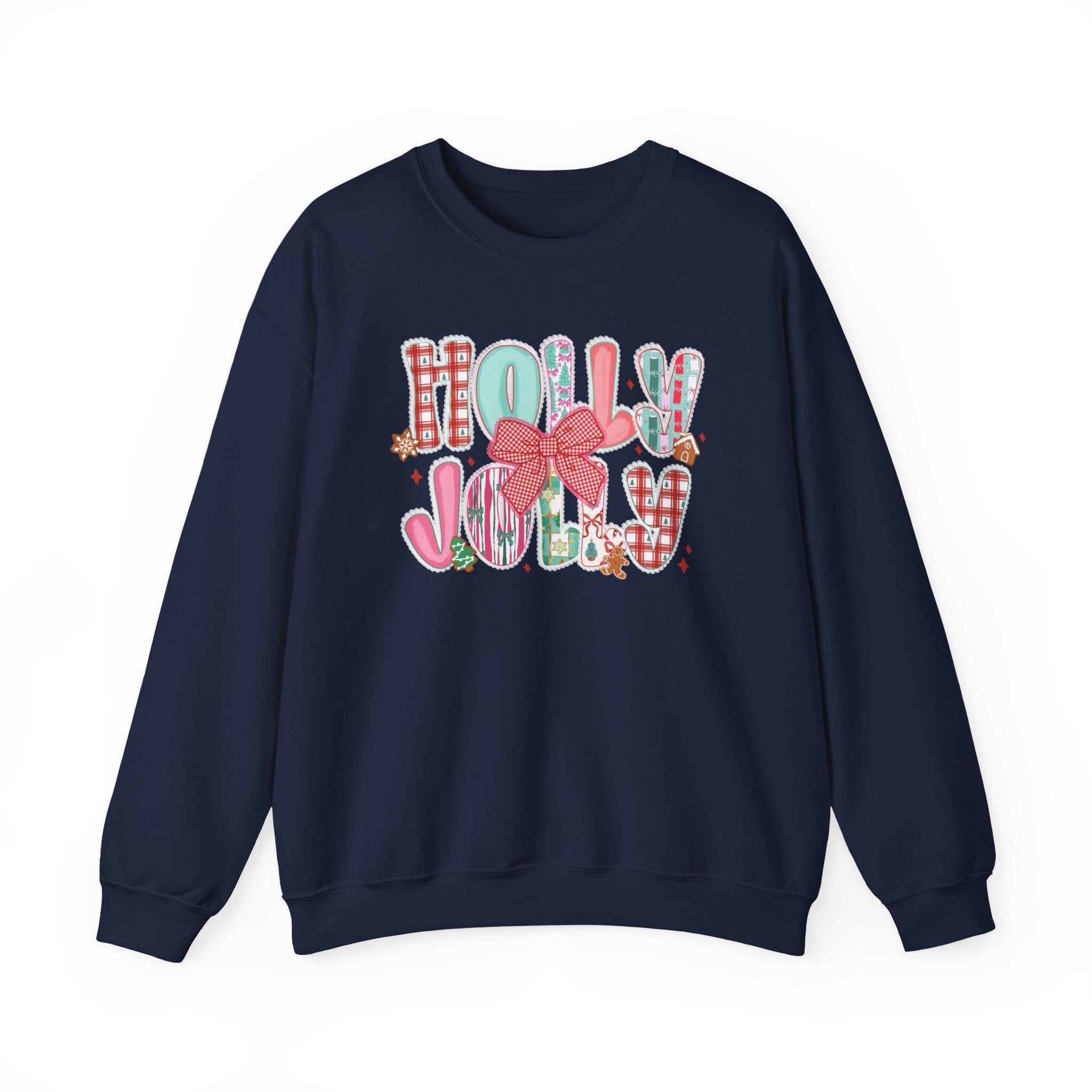 Holly Jolly Christmas Sweatshirt| Cute Retro Holiday Pullover for Women