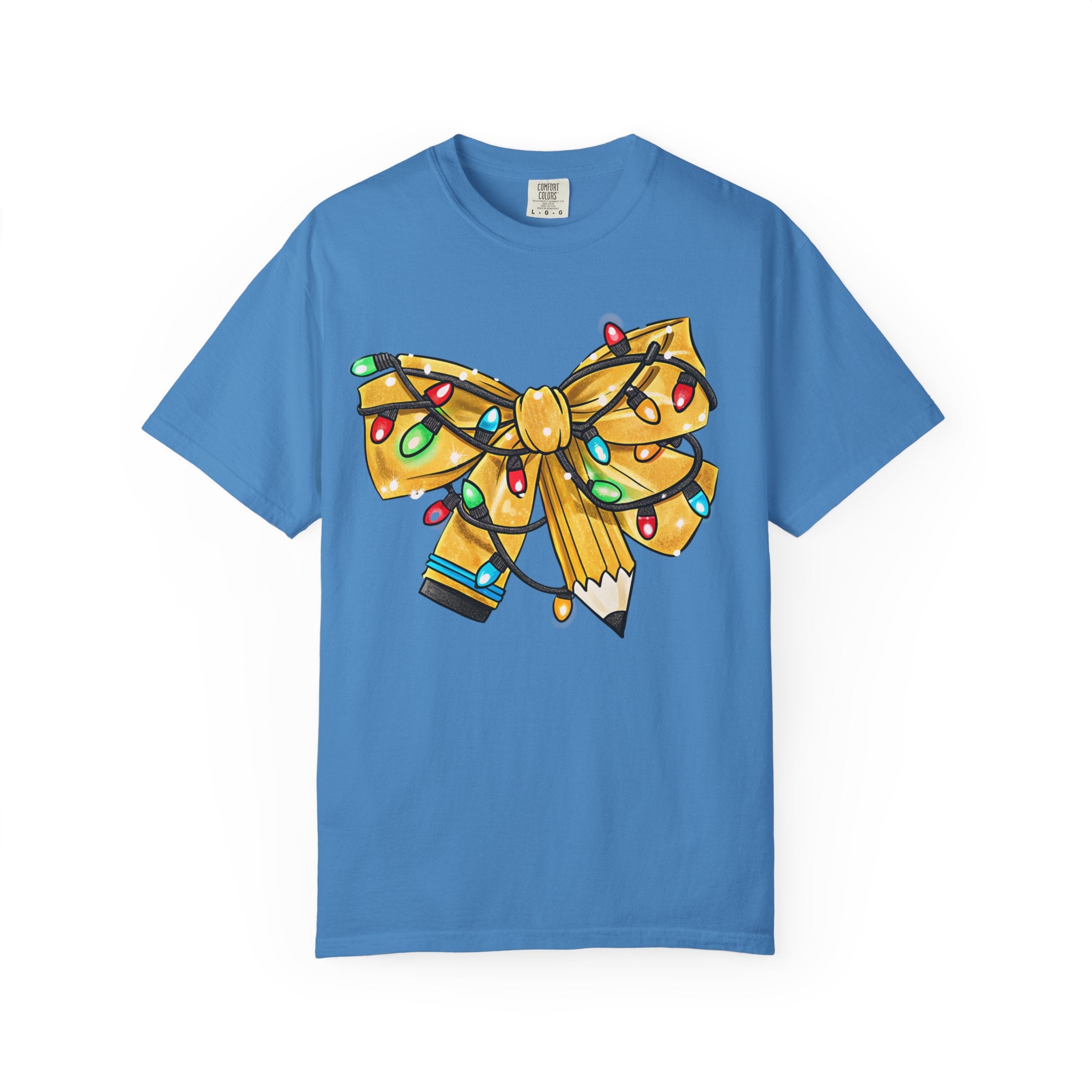 Teacher Christmas Bow T-Shirt – Cute Holiday Coquette Style