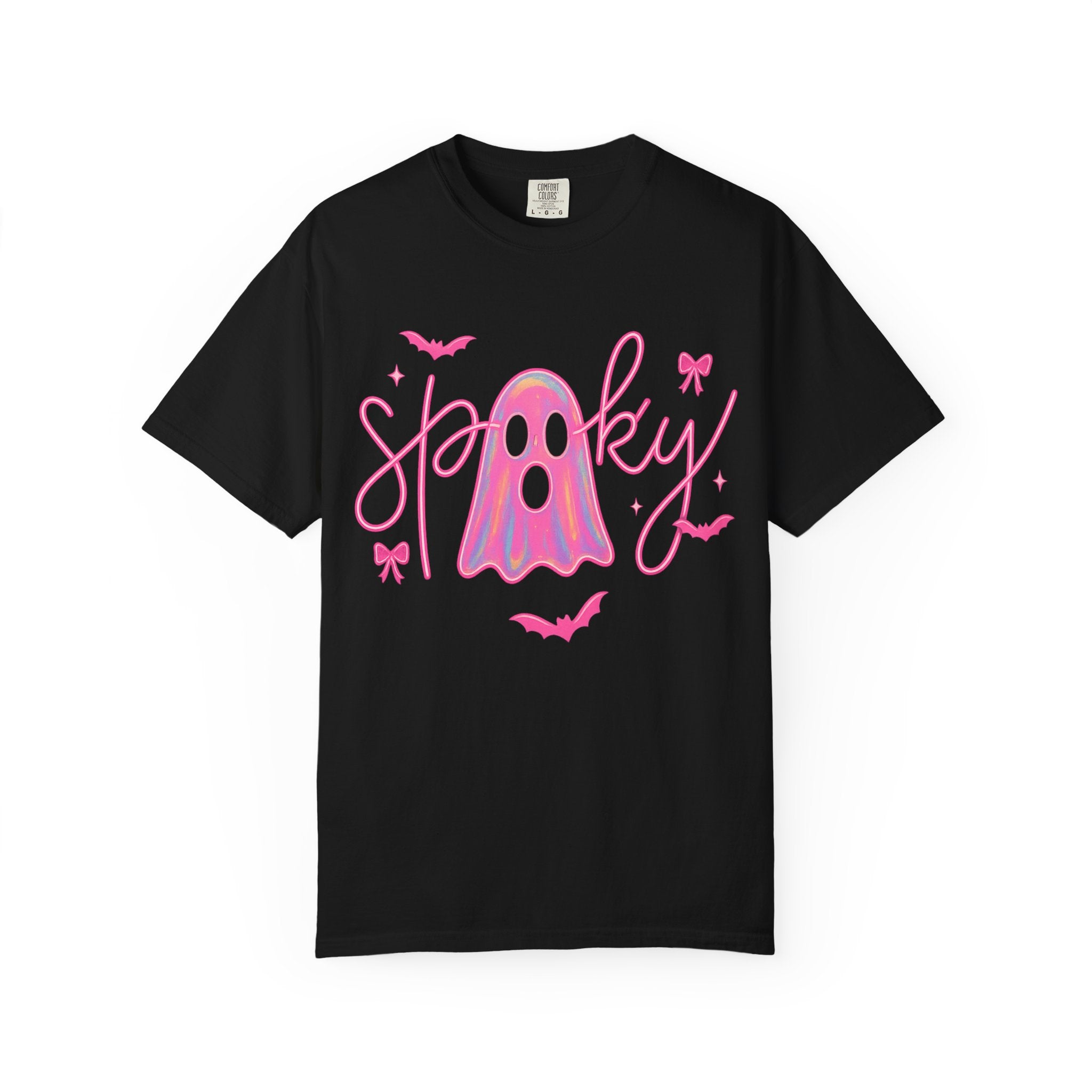 Pink Neon Spooky Ghost T-Shirt – Cute Halloween Tee