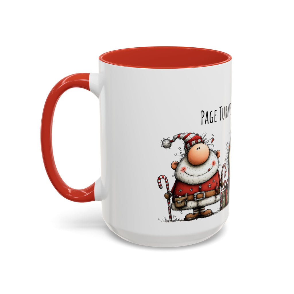 Page Turners & Peppermint Santa Mug – Cute Christmas Mug for Book Lovers