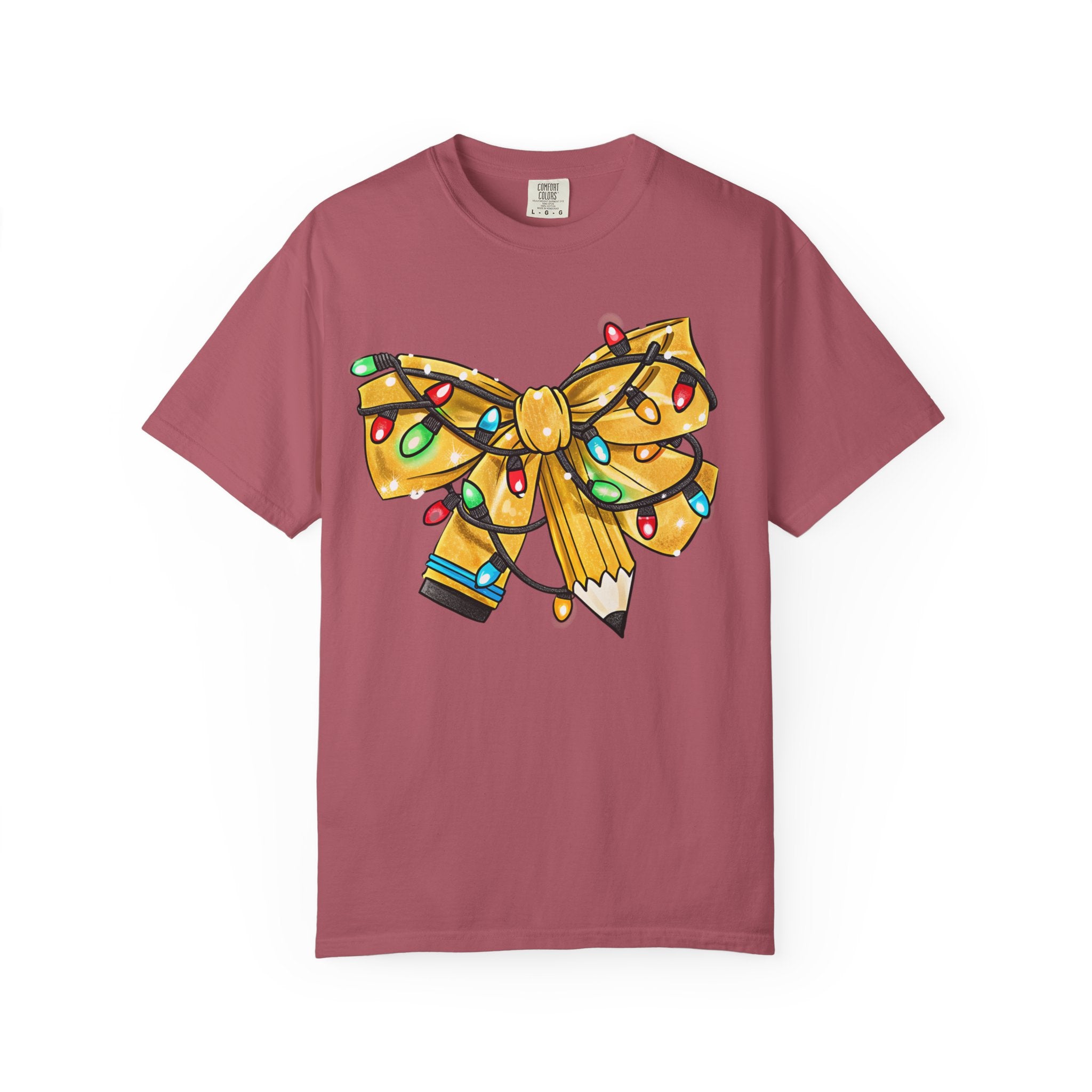 Teacher Christmas Bow T-Shirt – Cute Holiday Coquette Style