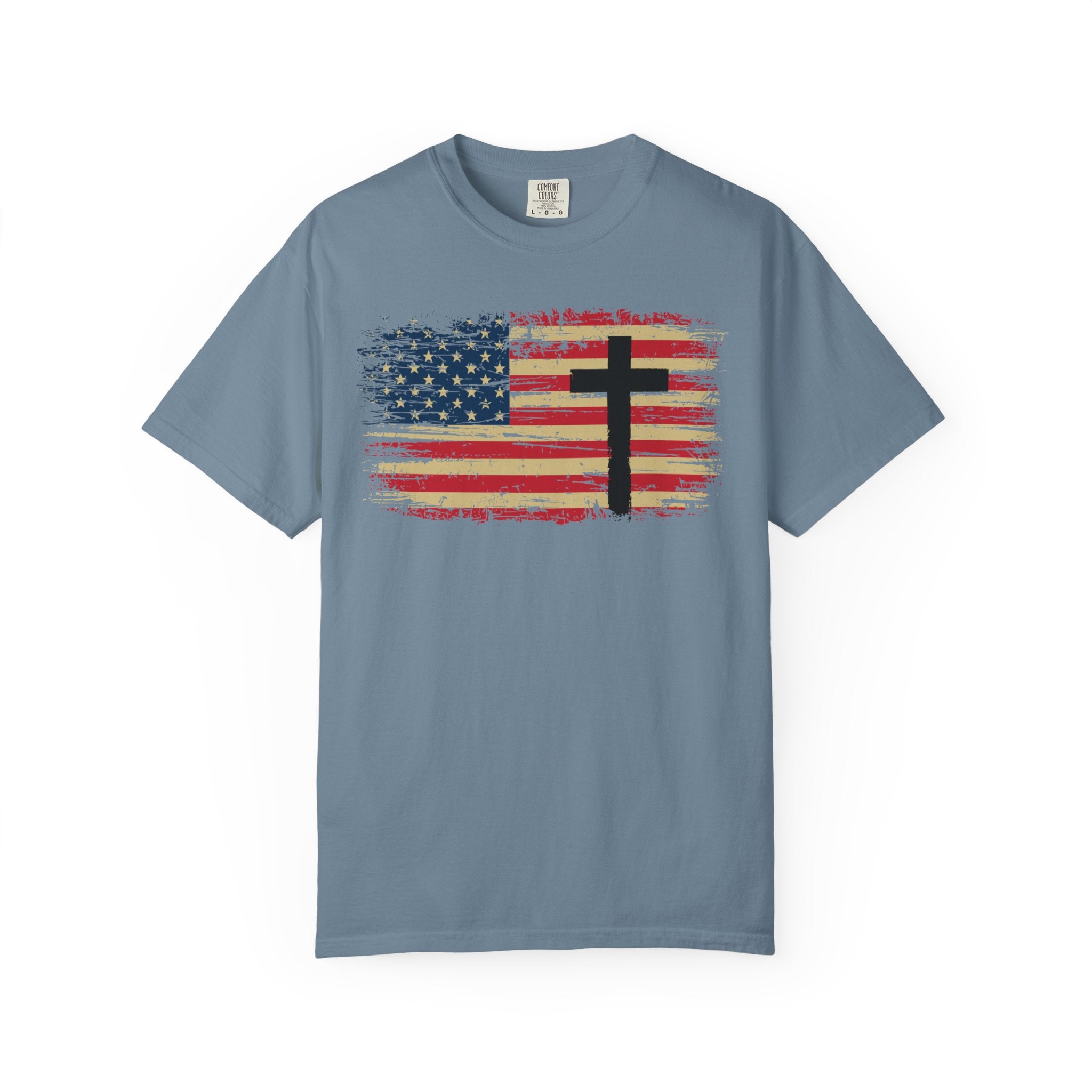 American Flag Cross Christian T-Shirt – Faith & Freedom Patriotic Tee