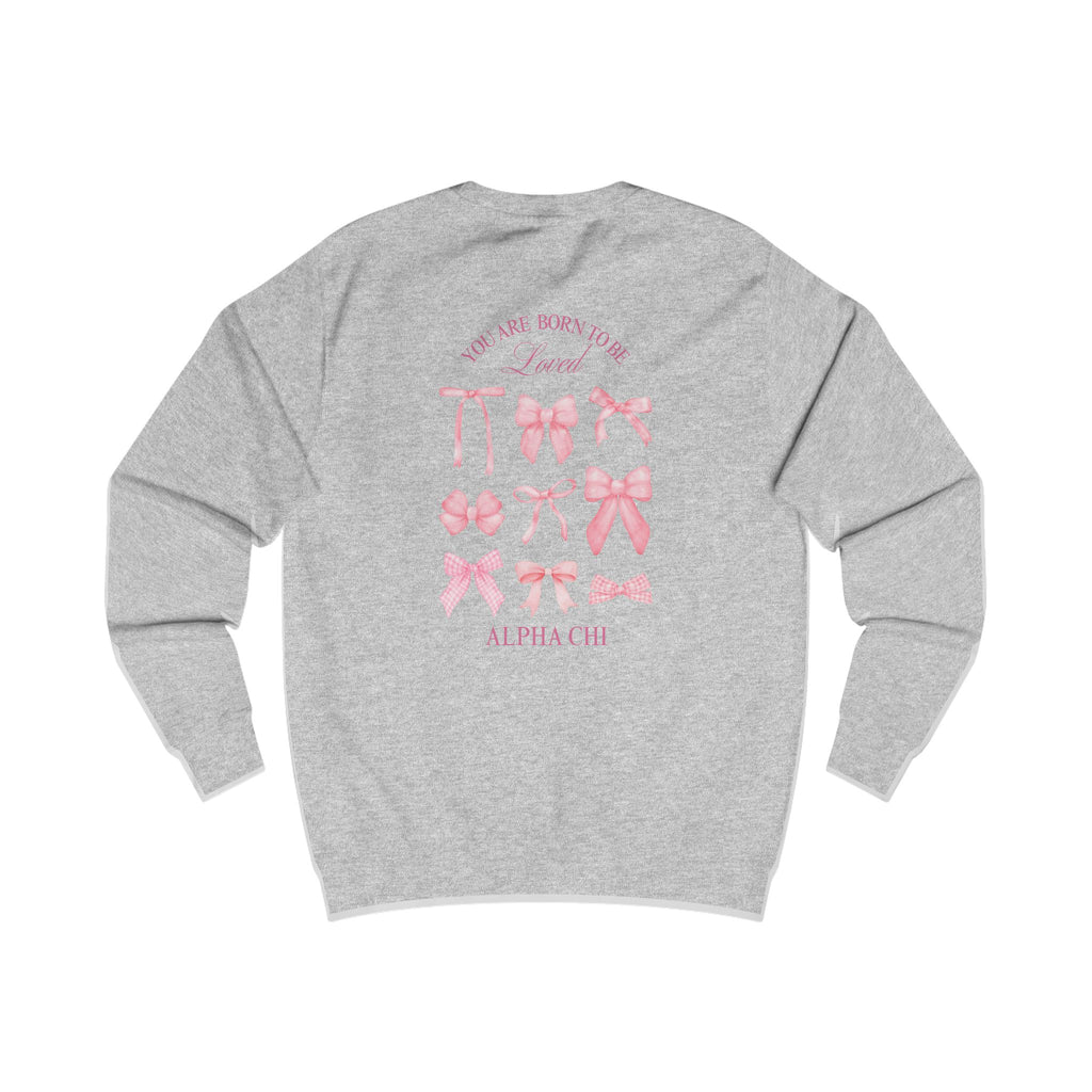 Alpha Chi Apparel | Born to be Loved Bow Crewneck Sweatshirt