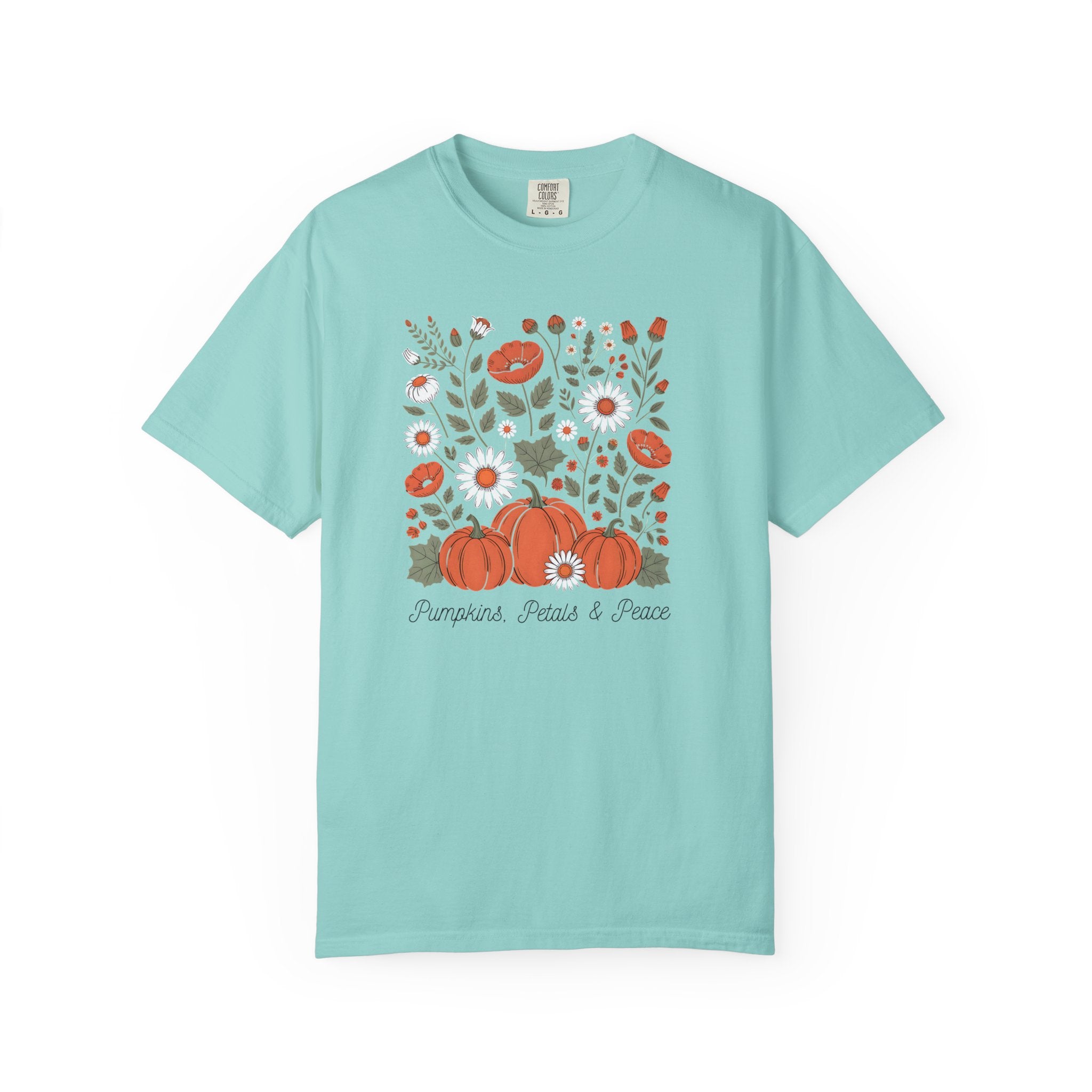 Pumpkins, Petals & Peace Shirt | Fall Floral Pumpkin Graphic Tee | Cute Thanksgiving Outfit