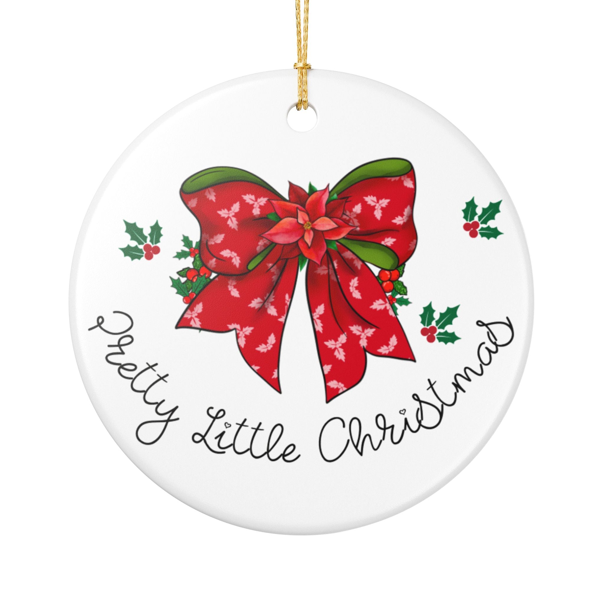 Pretty Little Christmas Ornament – Red Bow Tree Decor, Cute Holiday Gift