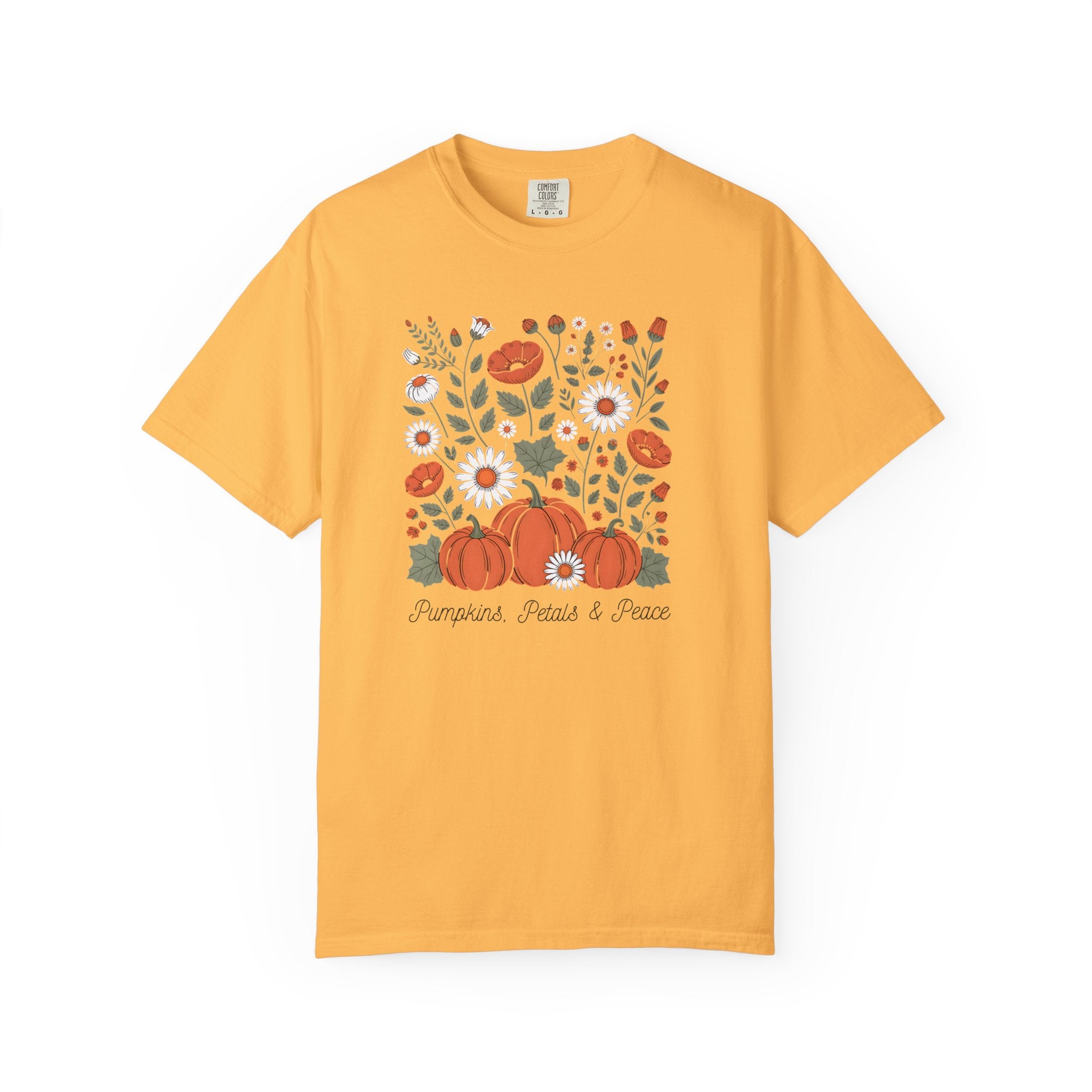 Pumpkins, Petals & Peace Shirt | Fall Floral Pumpkin Graphic Tee | Cute Thanksgiving Outfit