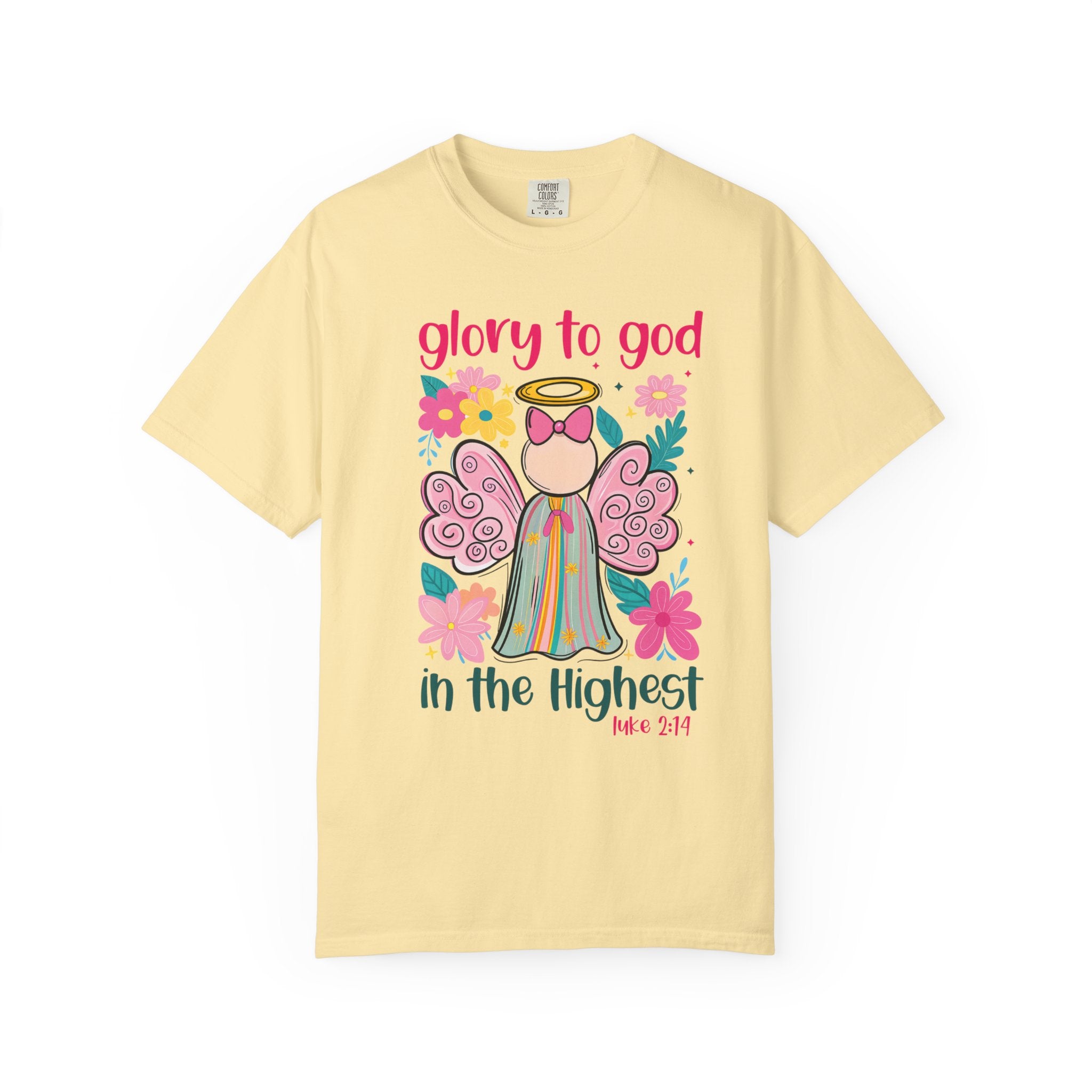 Glory to God in the Highest Christmas T-Shirt – Christian Angel Tee
