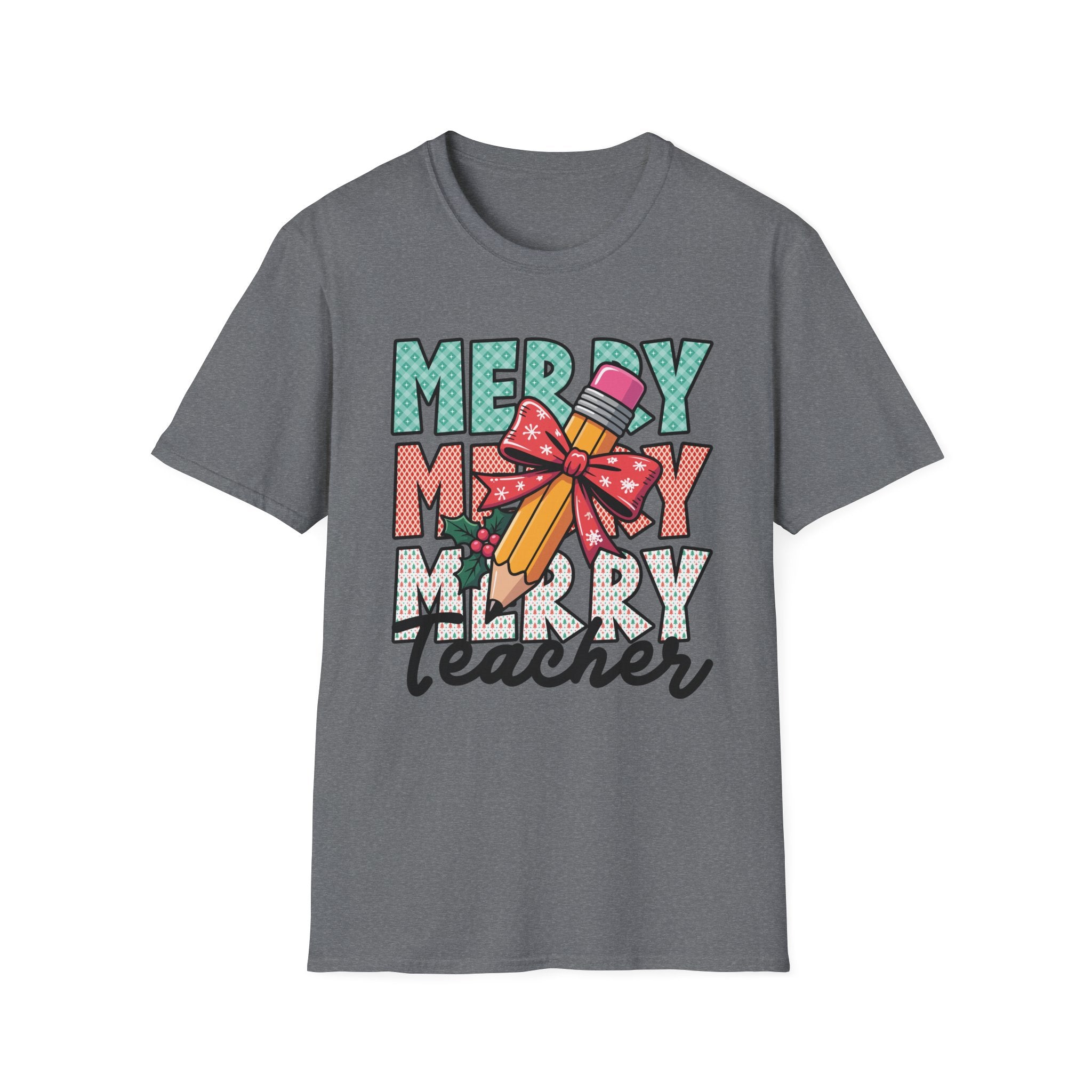 Merry Merry Merry Teacher Christmas Shirt – Cute Holiday Graphic Tee for Educators