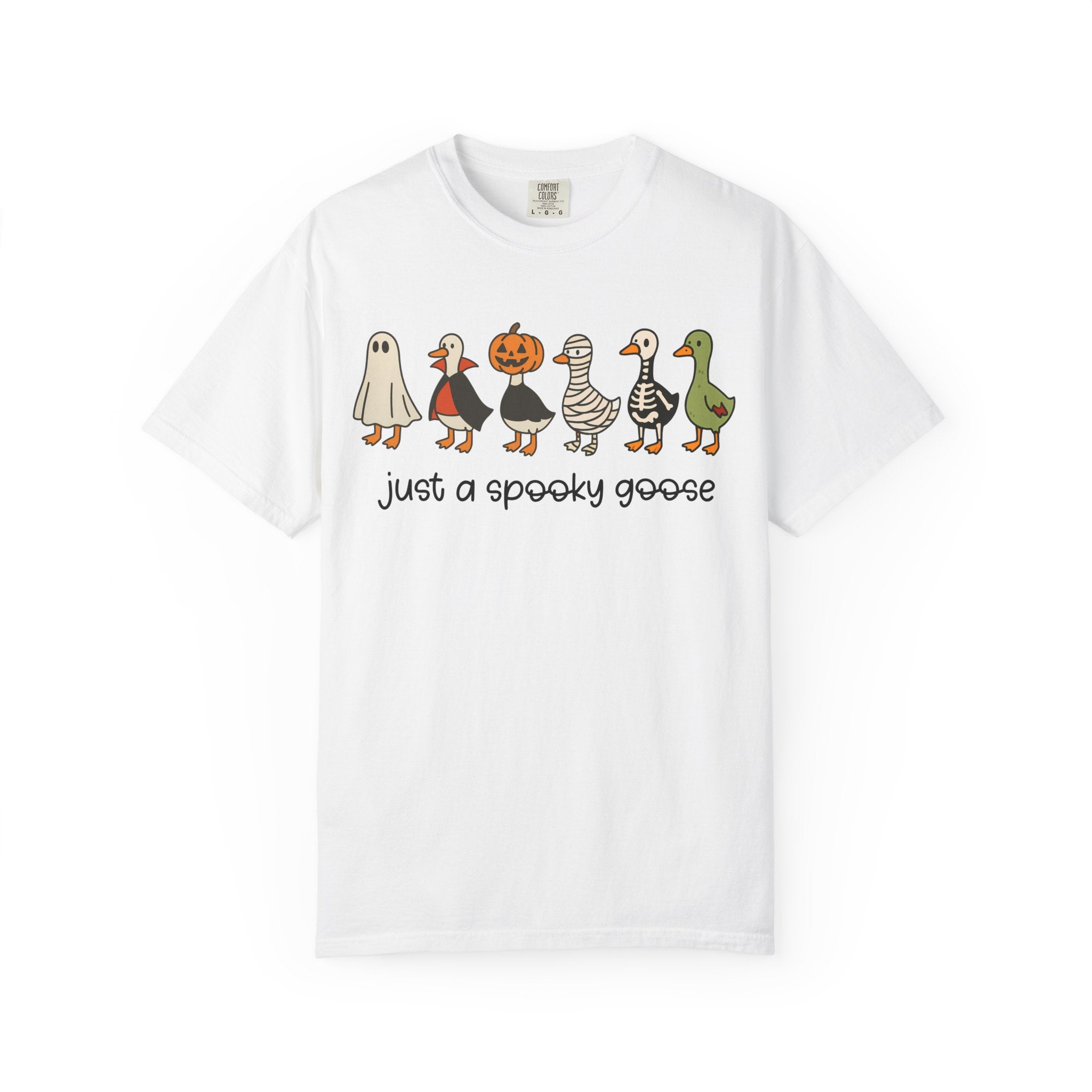Just a Spooky Goose Halloween Shirt Comfort Colors Funny Fall Tee