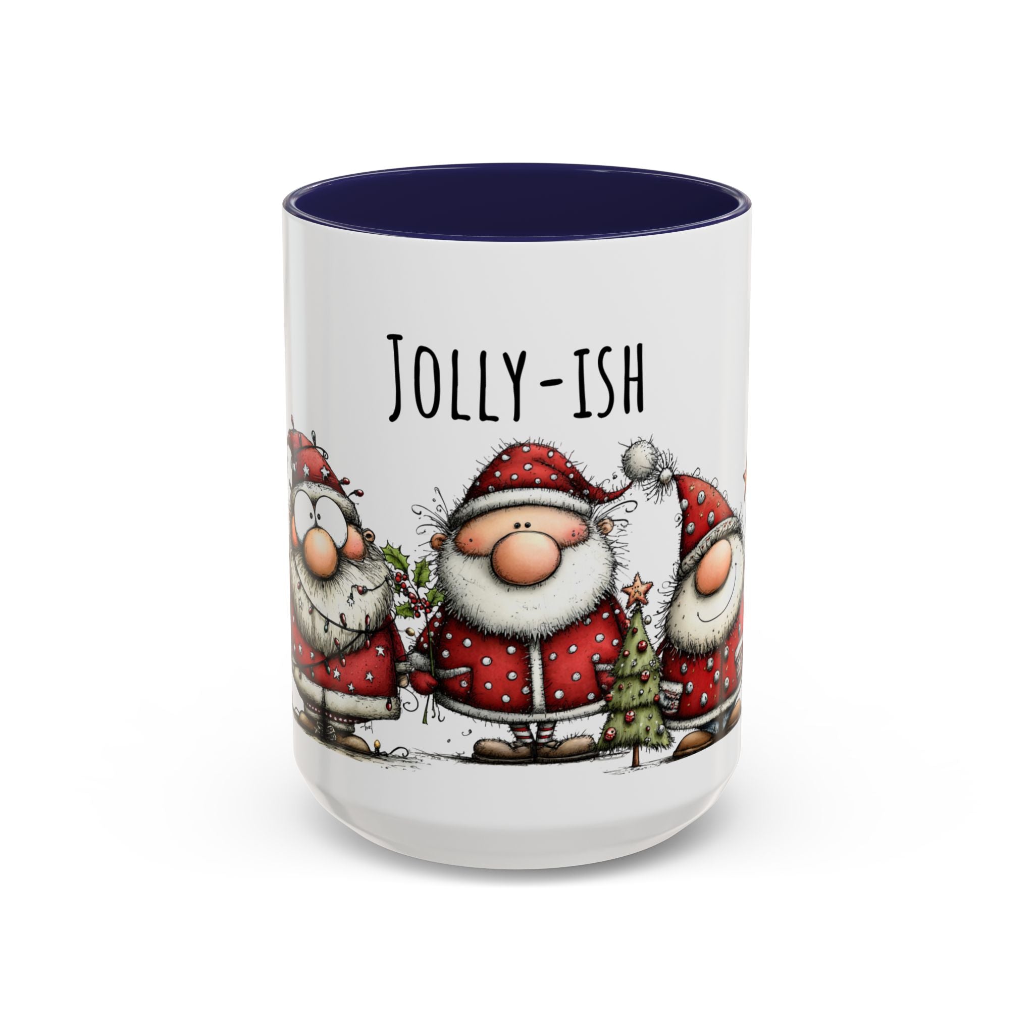 Jolly-Ish Coffee Mug - Festive Holiday Drinkware, Christmas Gift, Santa Decor, Fun Coffee Cup, Winter Cheer Mug