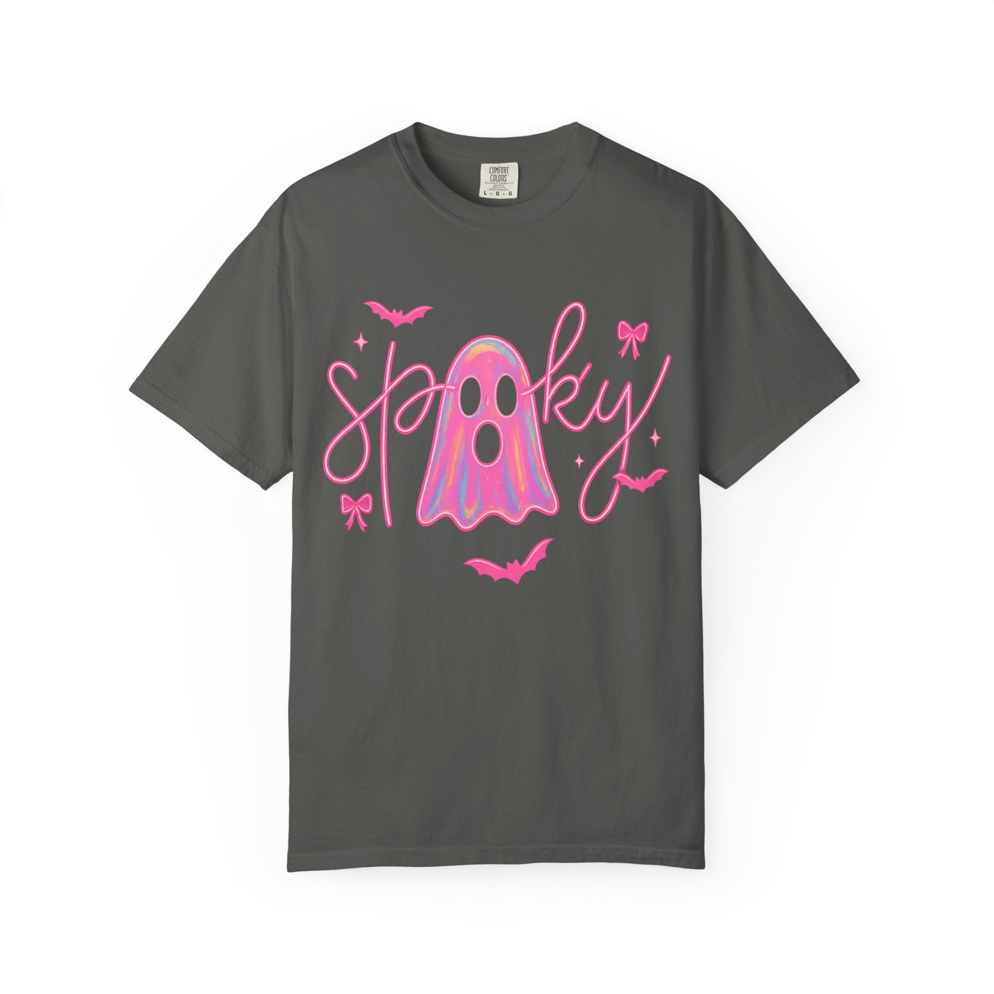 Pink Neon Spooky Ghost T-Shirt – Cute Halloween Tee