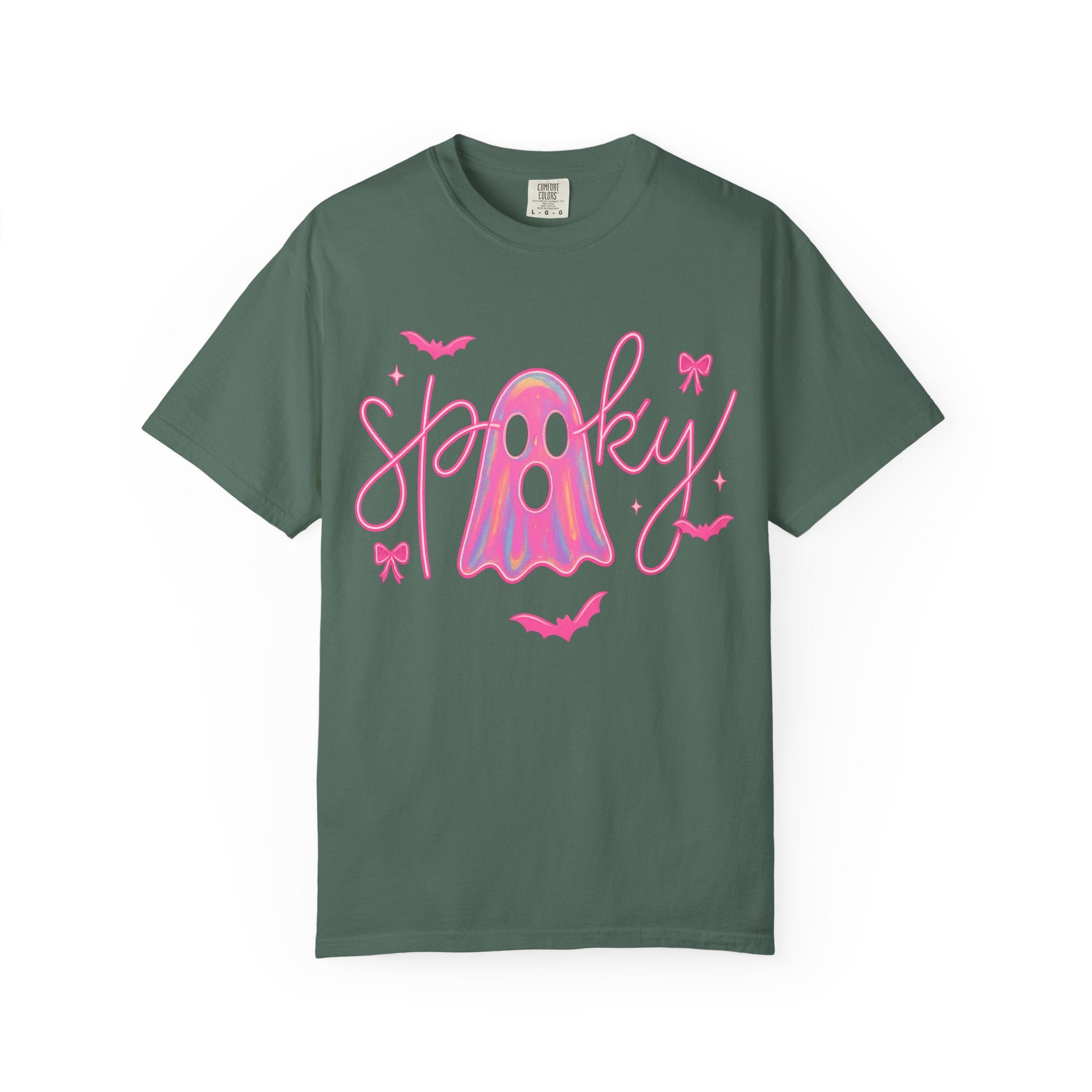 Pink Neon Spooky Ghost T-Shirt – Cute Halloween Tee