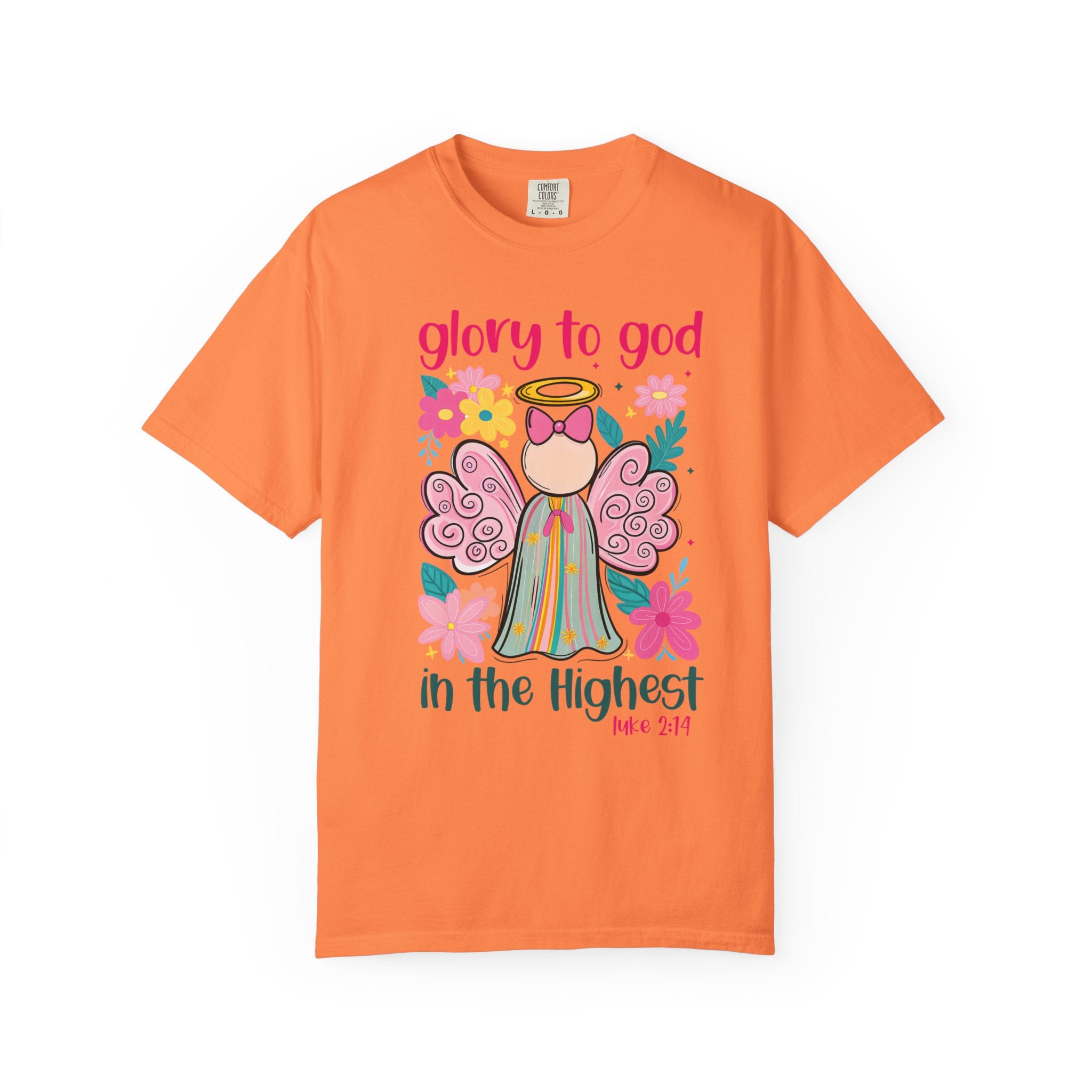 Glory to God in the Highest Christmas T-Shirt – Christian Angel Tee