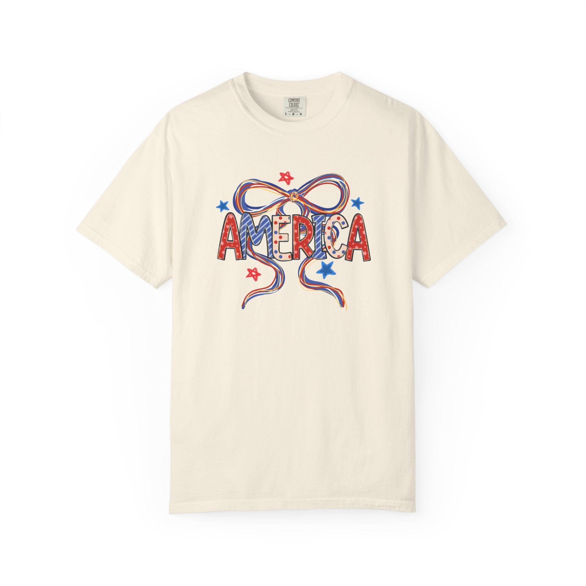 Preppy America Coquette Tee | Patriotic Bow Graphic T-Shirt