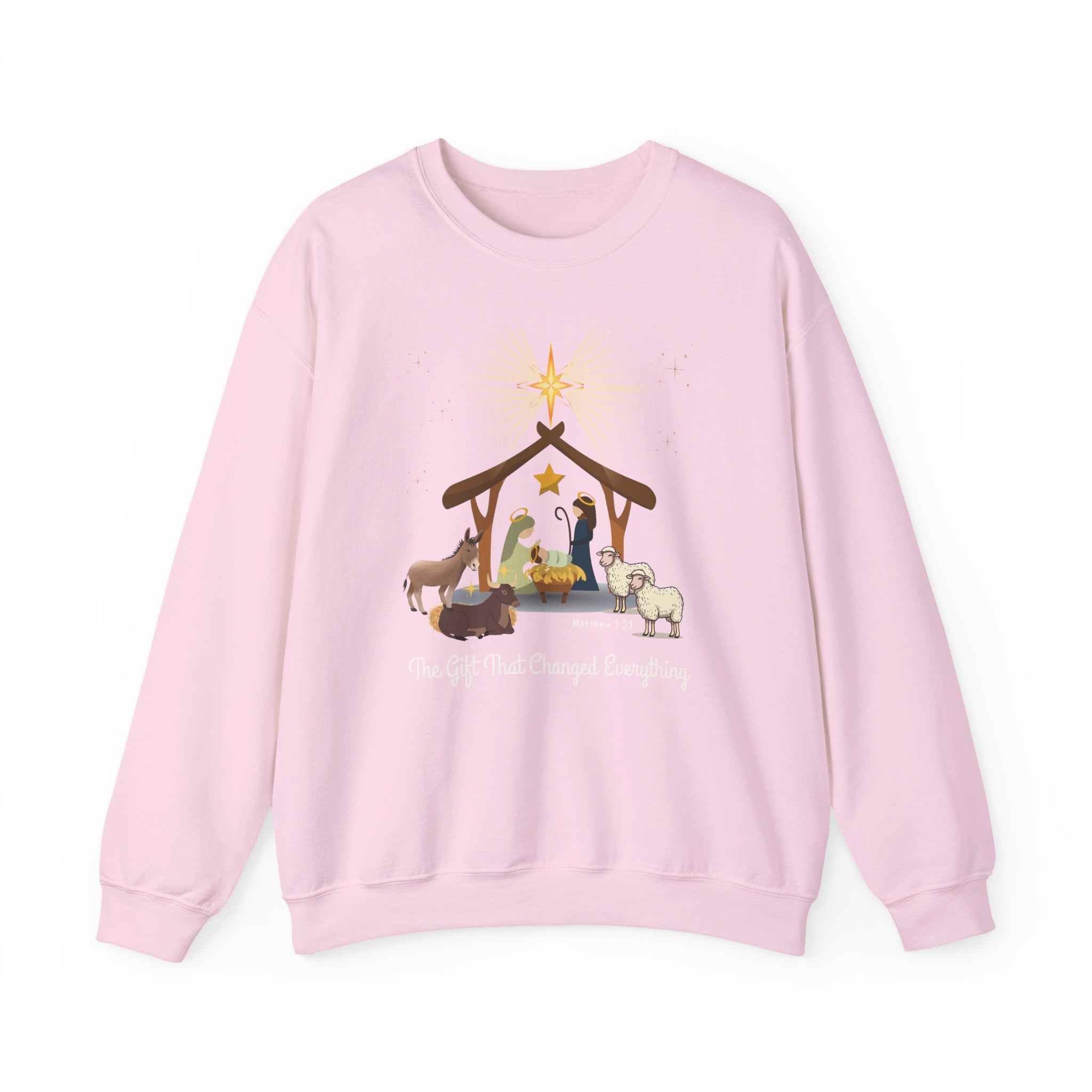 The Gift That Changed Everything Sweatshirt | Christian Nativity Christmas Crewneck | Religious Holiday Sweater