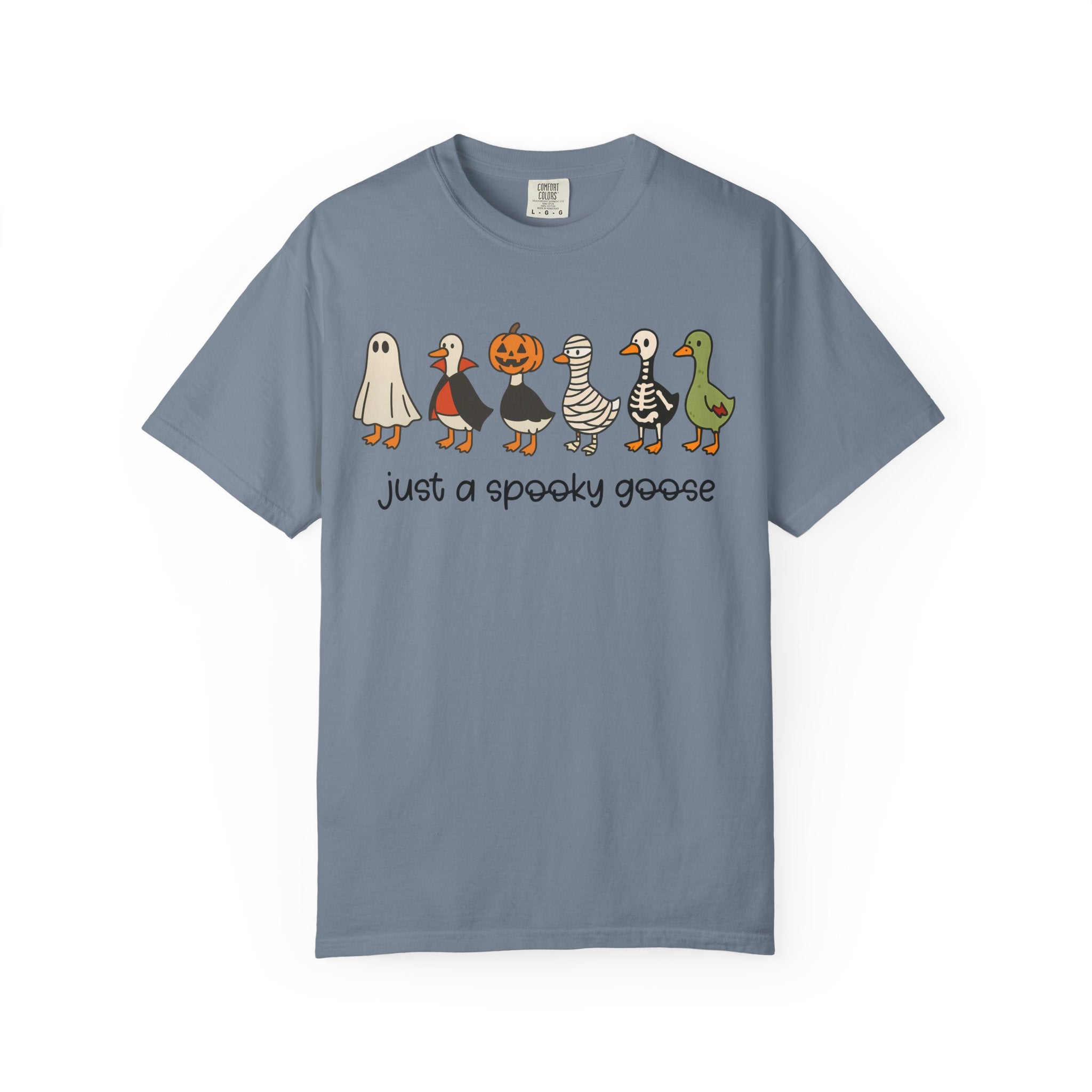 Just a Spooky Goose Halloween Shirt Comfort Colors Funny Fall Tee