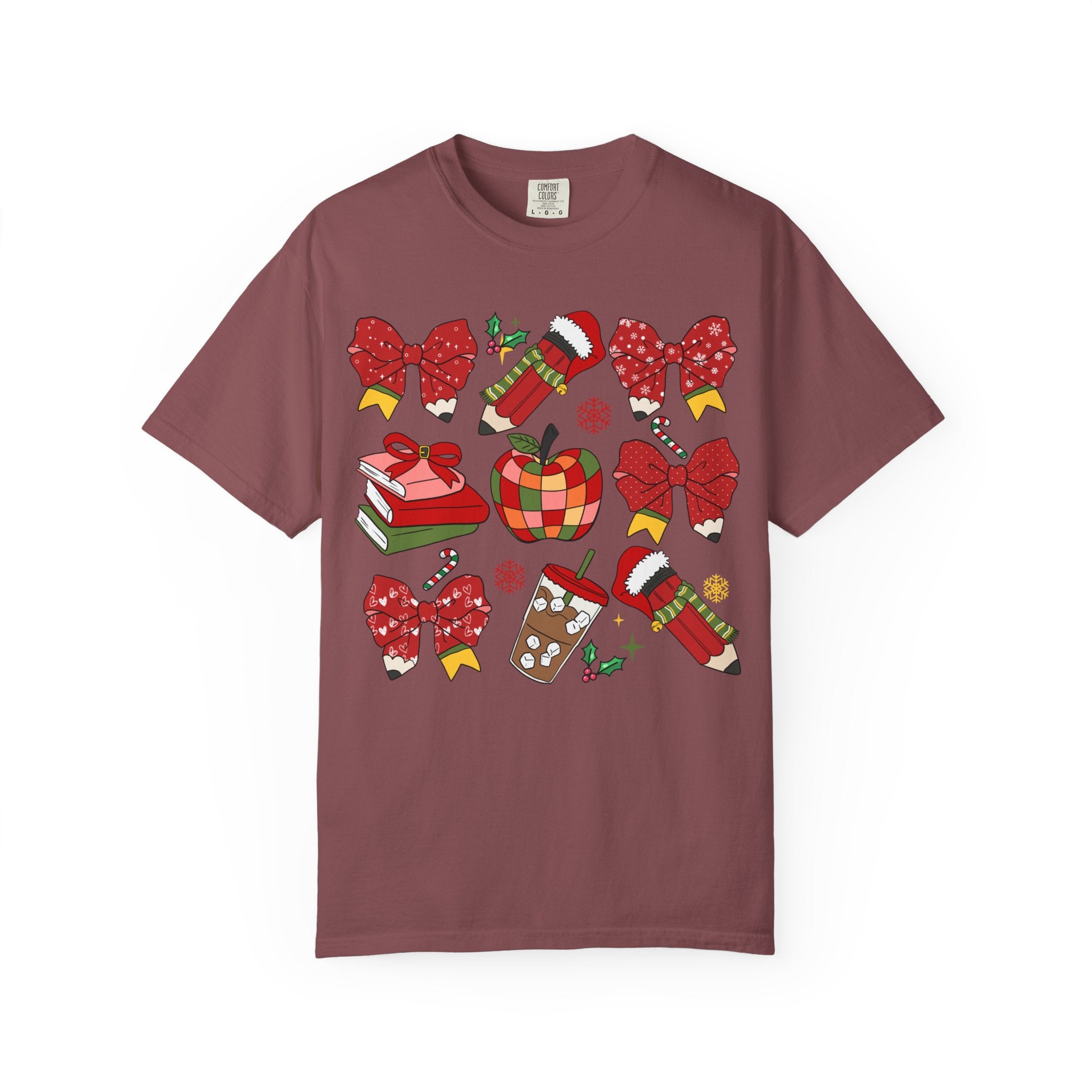 Christmas Teacher T-shirt | Red Bows & Holiday Classroom Pullover