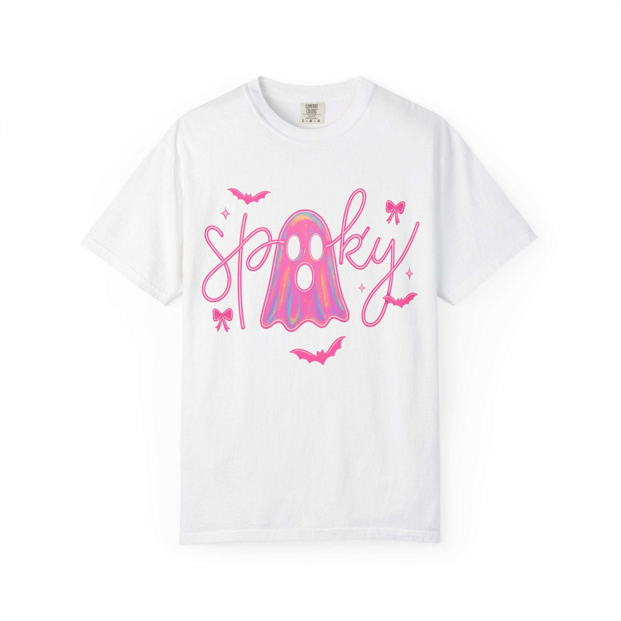 Pink Neon Spooky Ghost T-Shirt – Cute Halloween Tee