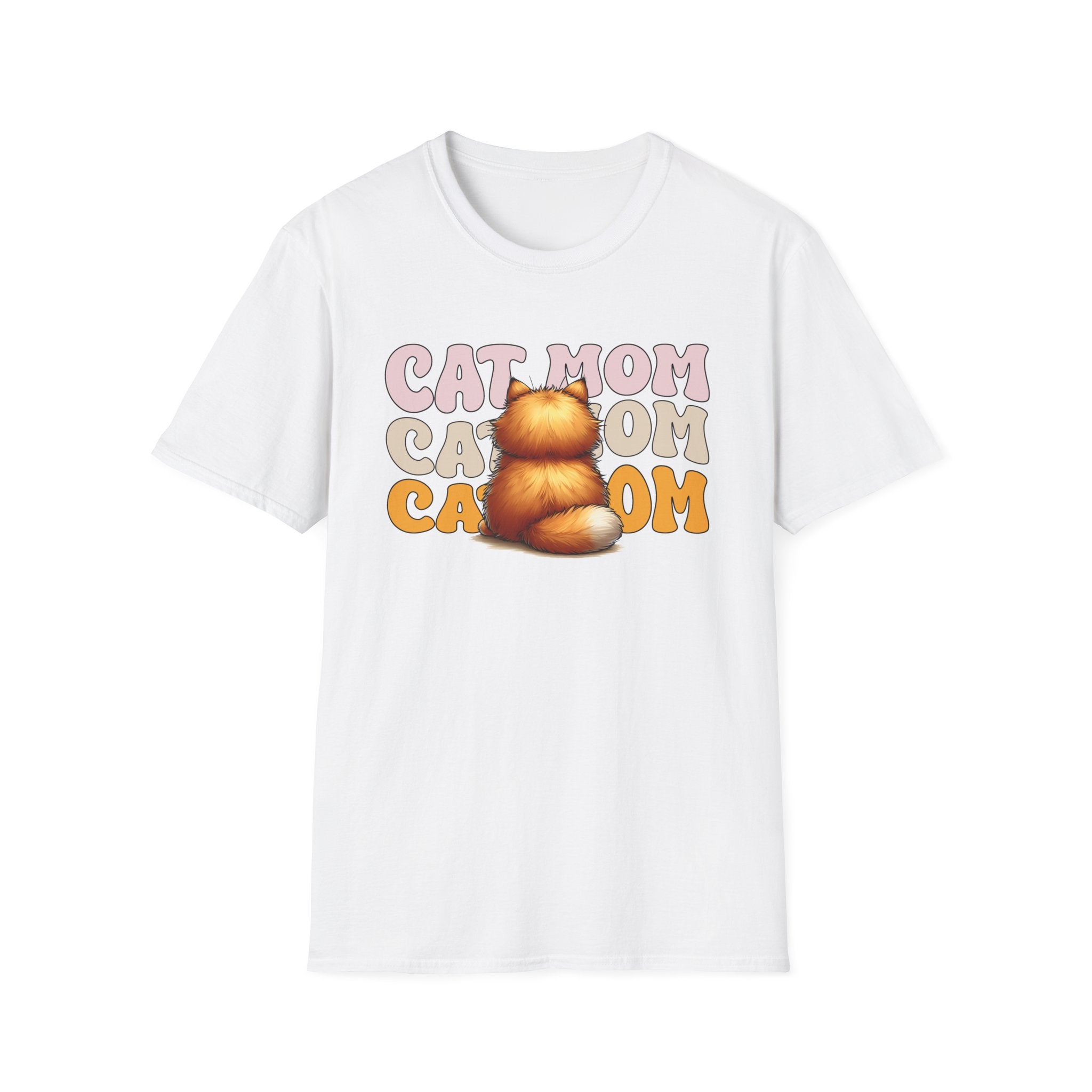Retro Cat Mom T-Shirt – Cute Orange Tabby Cat Graphic for Cat Lovers