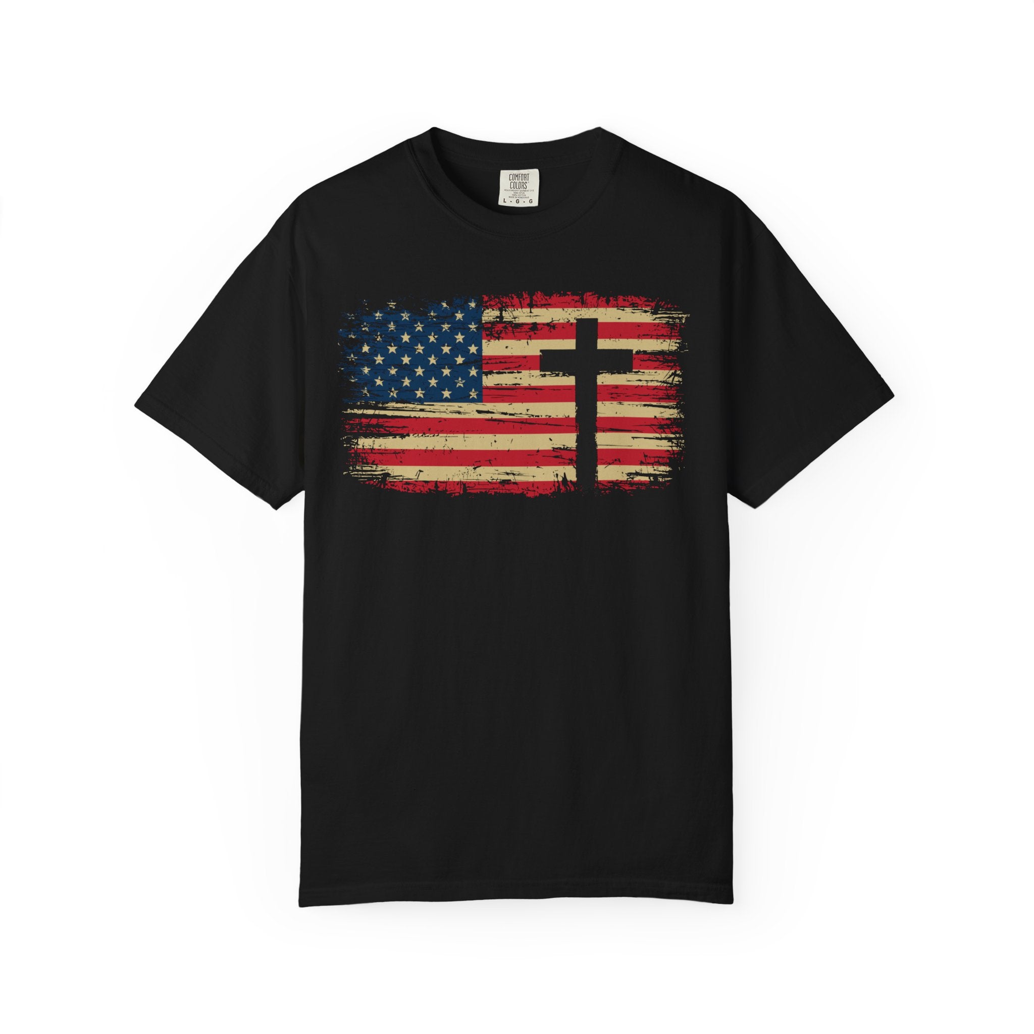 American Flag Cross Christian T-Shirt – Faith & Freedom Patriotic Tee