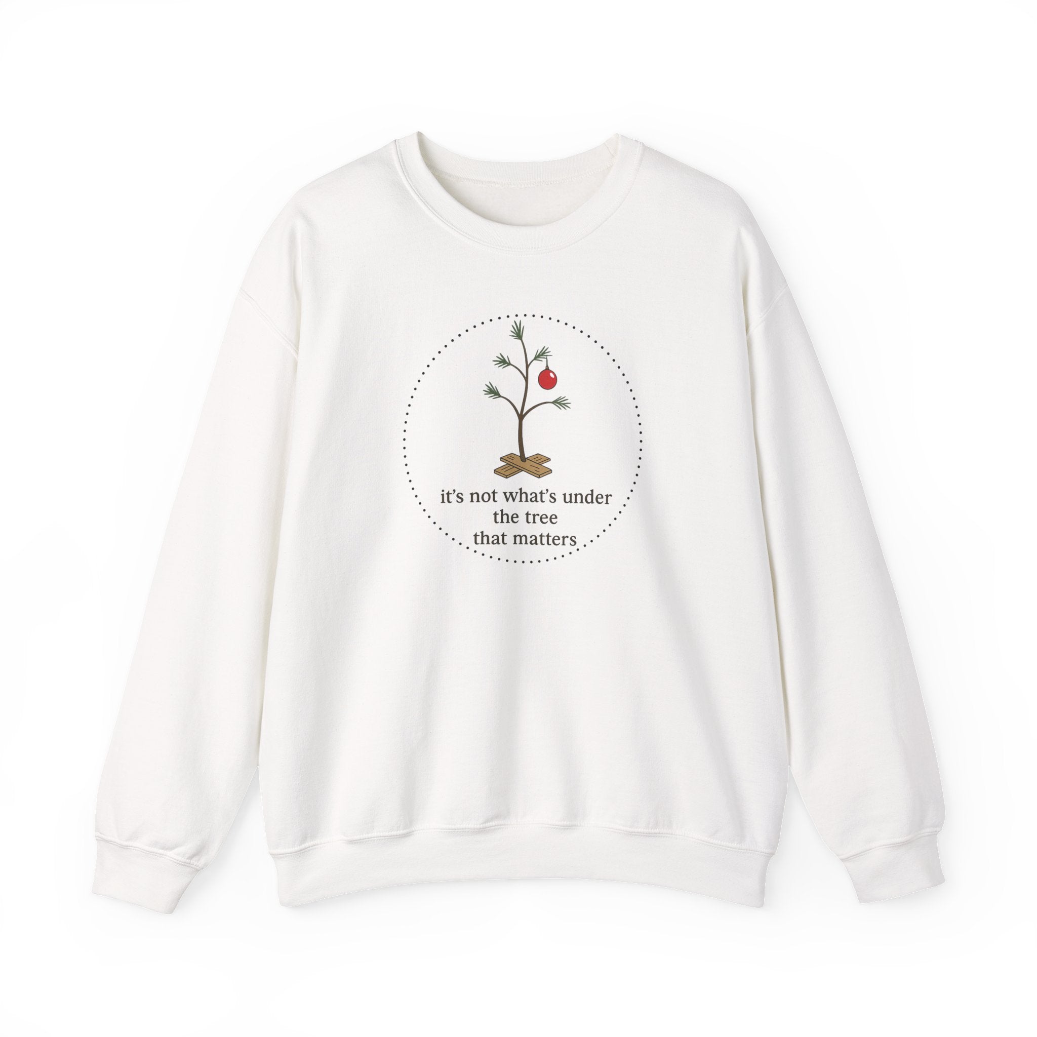Christmas Tree Quote Sweatshirt – Minimal Holiday Crewneck