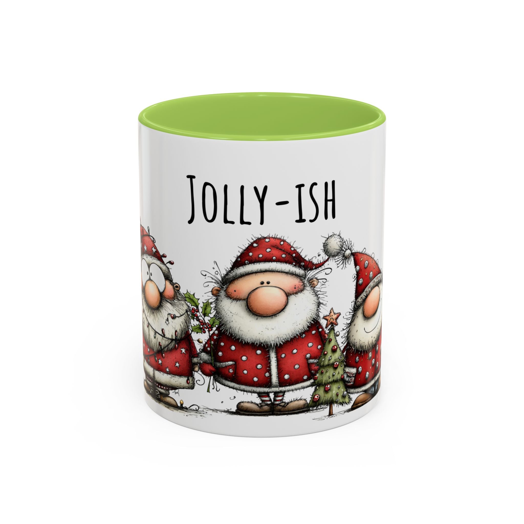 Jolly-Ish Coffee Mug - Festive Holiday Drinkware, Christmas Gift, Santa Decor, Fun Coffee Cup, Winter Cheer Mug