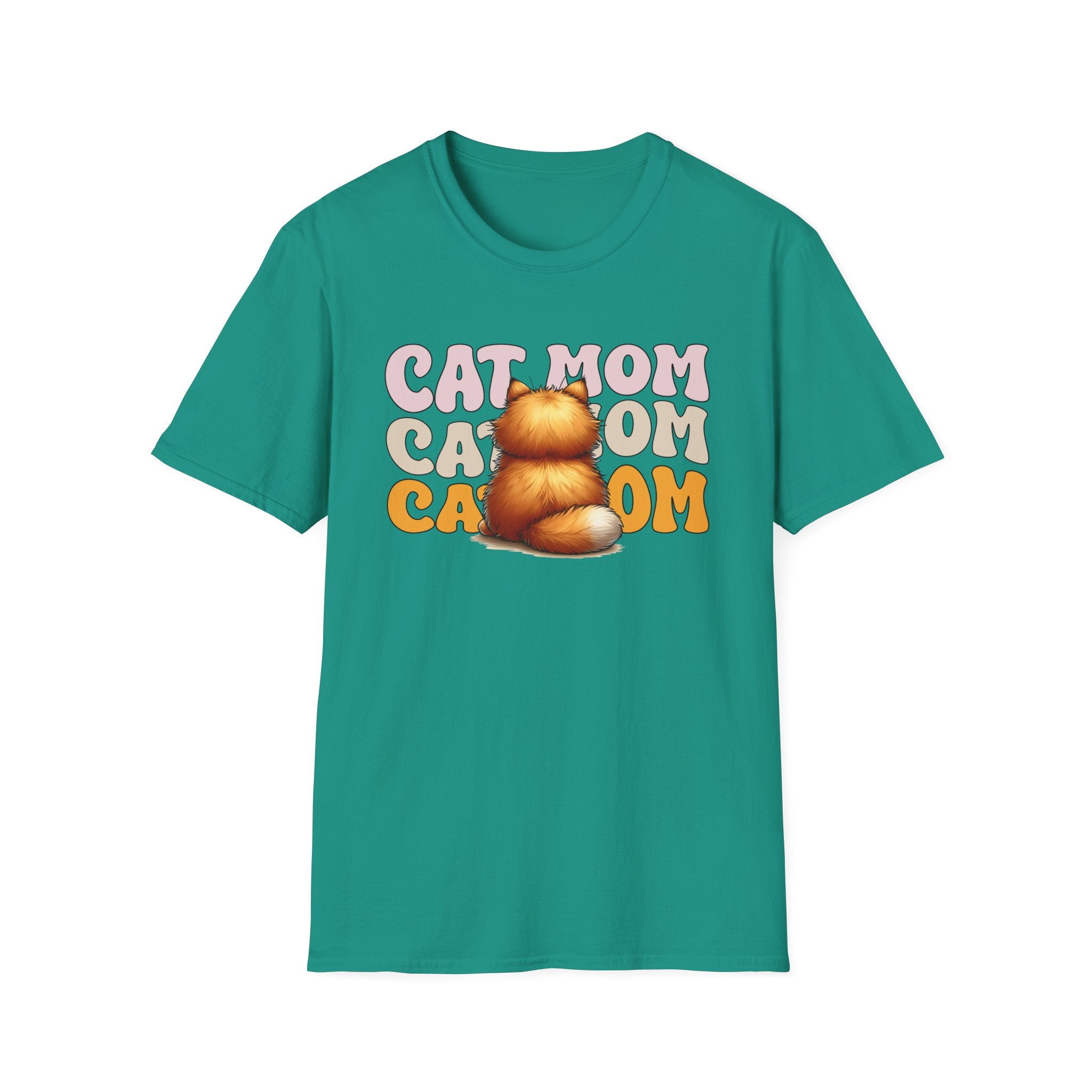Retro Cat Mom T-Shirt – Cute Orange Tabby Cat Graphic for Cat Lovers