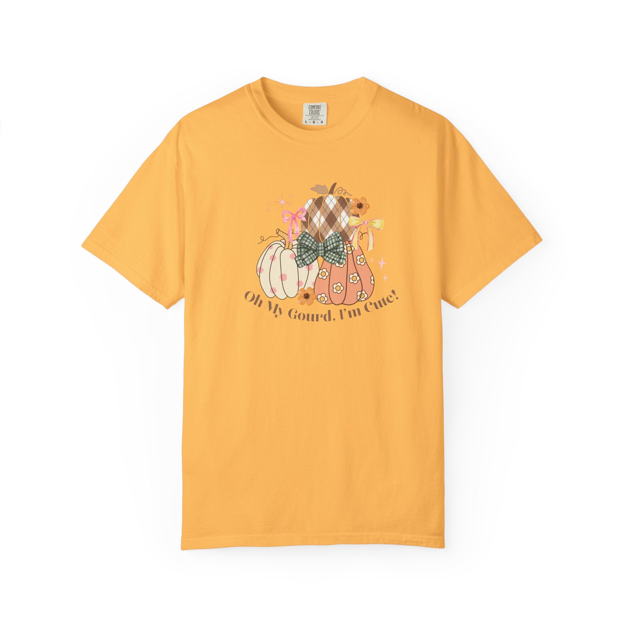 Oh My Gourd I’m Cute Fall Graphic Tee – Pumpkin Comfort Colors Shirt – Autumn Aesthetic Outfit – Thanksgiving Shirt for Women