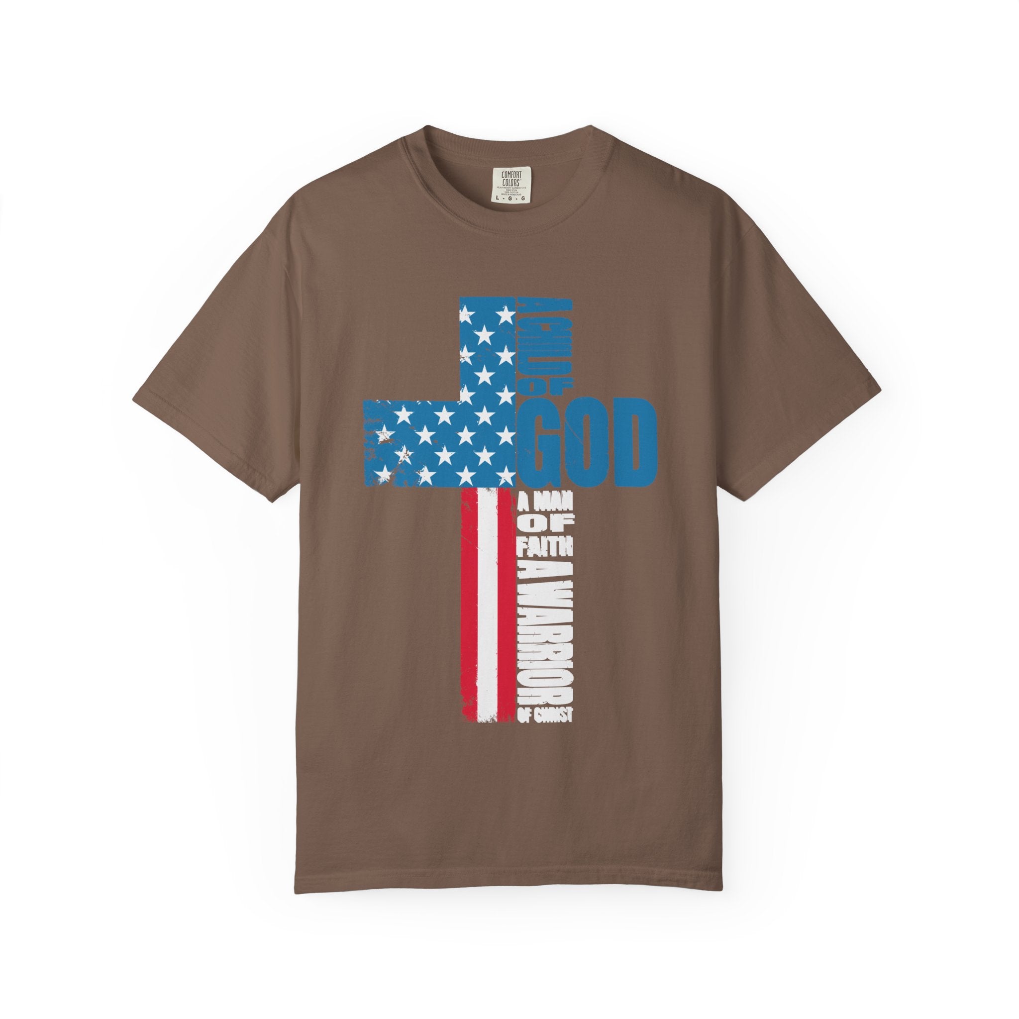 Faith Cross Patriotic T-Shirt | Warrior of Christ Christian Tee for Men & Women