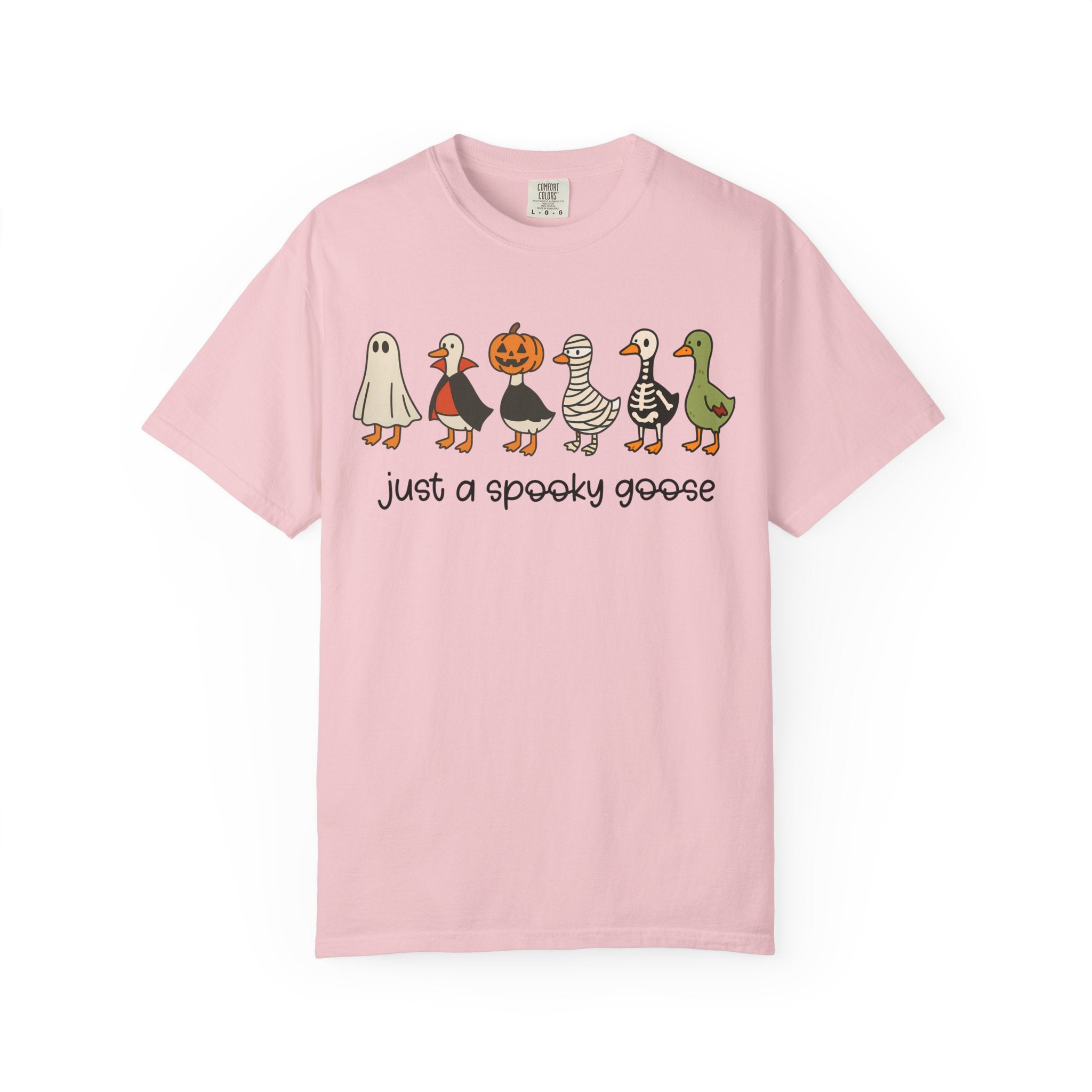Just a Spooky Goose Halloween Shirt Comfort Colors Funny Fall Tee