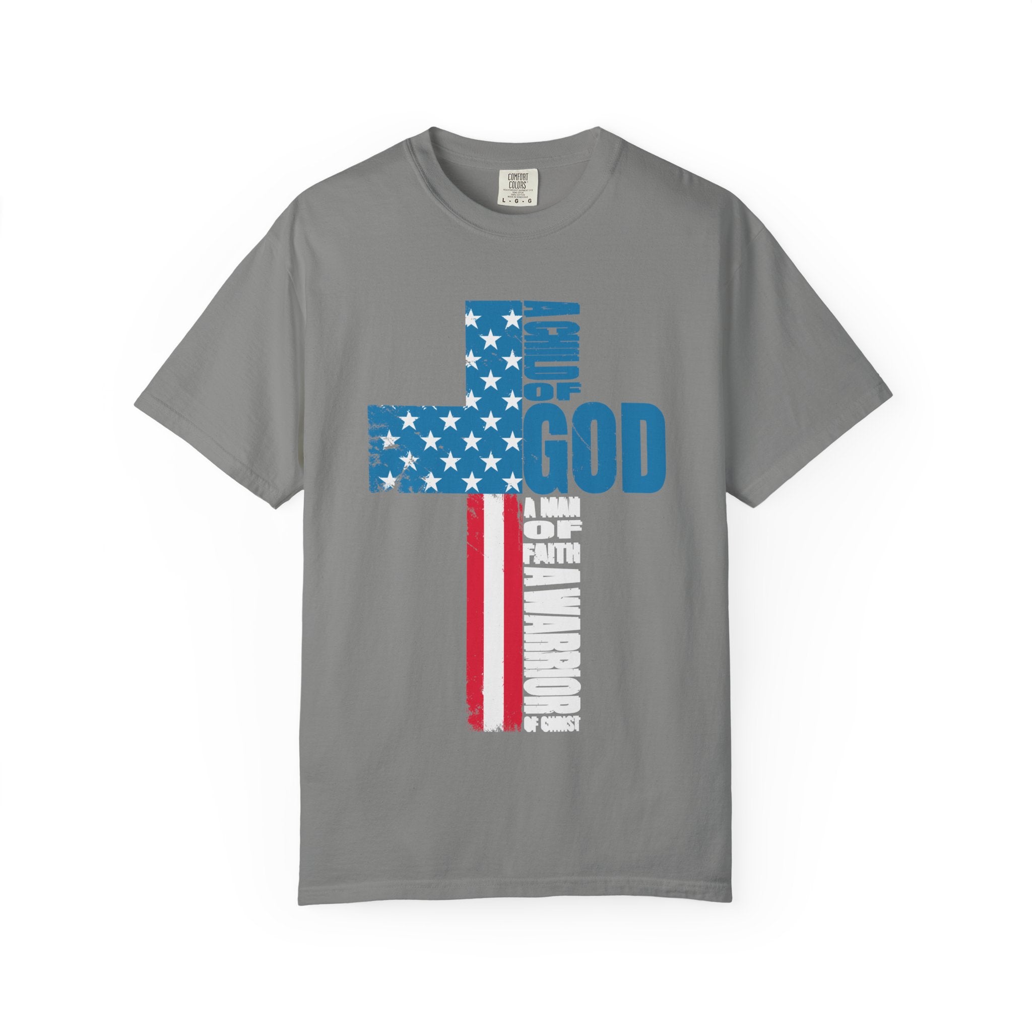 Faith Cross Patriotic T-Shirt | Warrior of Christ Christian Tee for Men & Women
