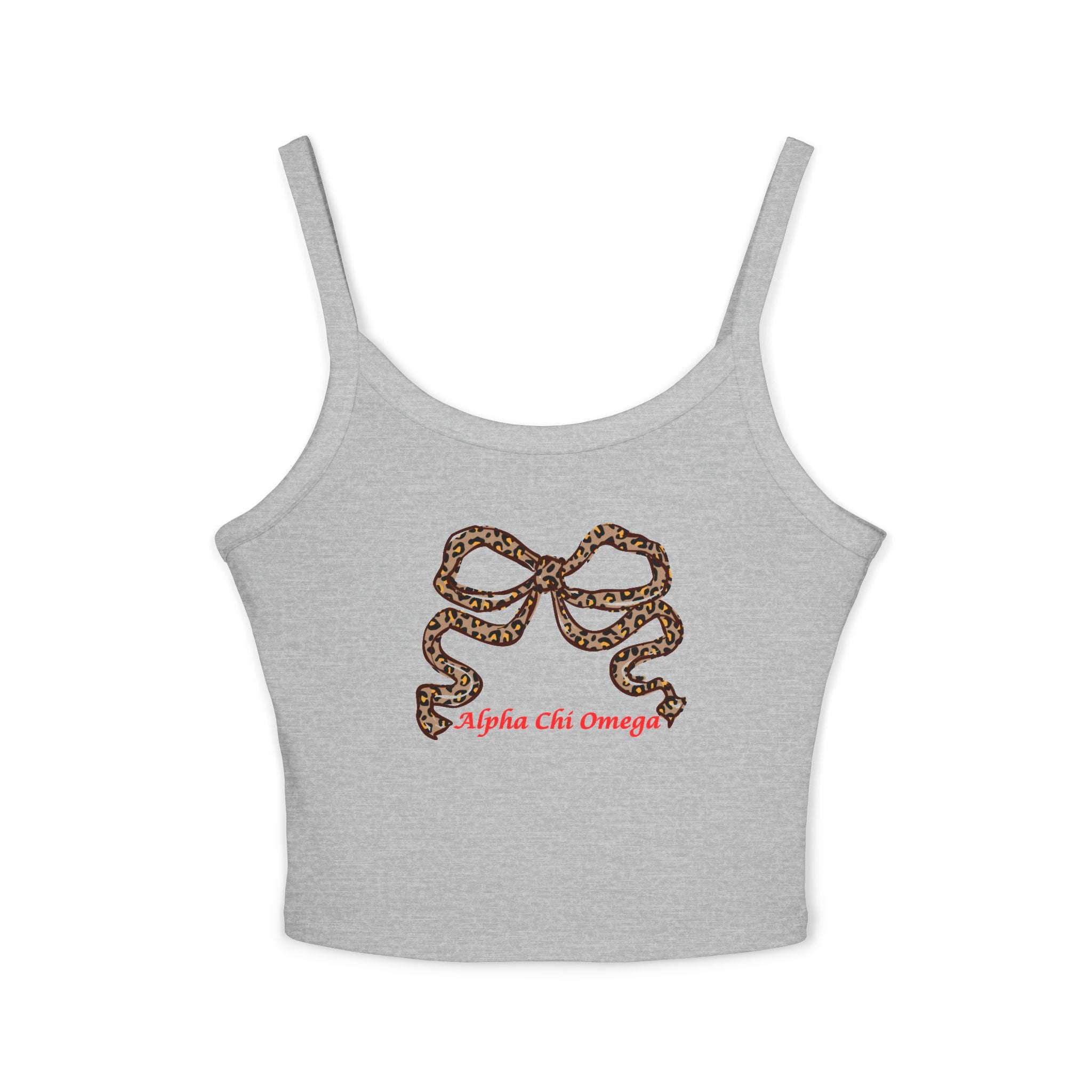 Leopard Bow Crop Top – Sorority Big Little Spaghetti Strap Shirt