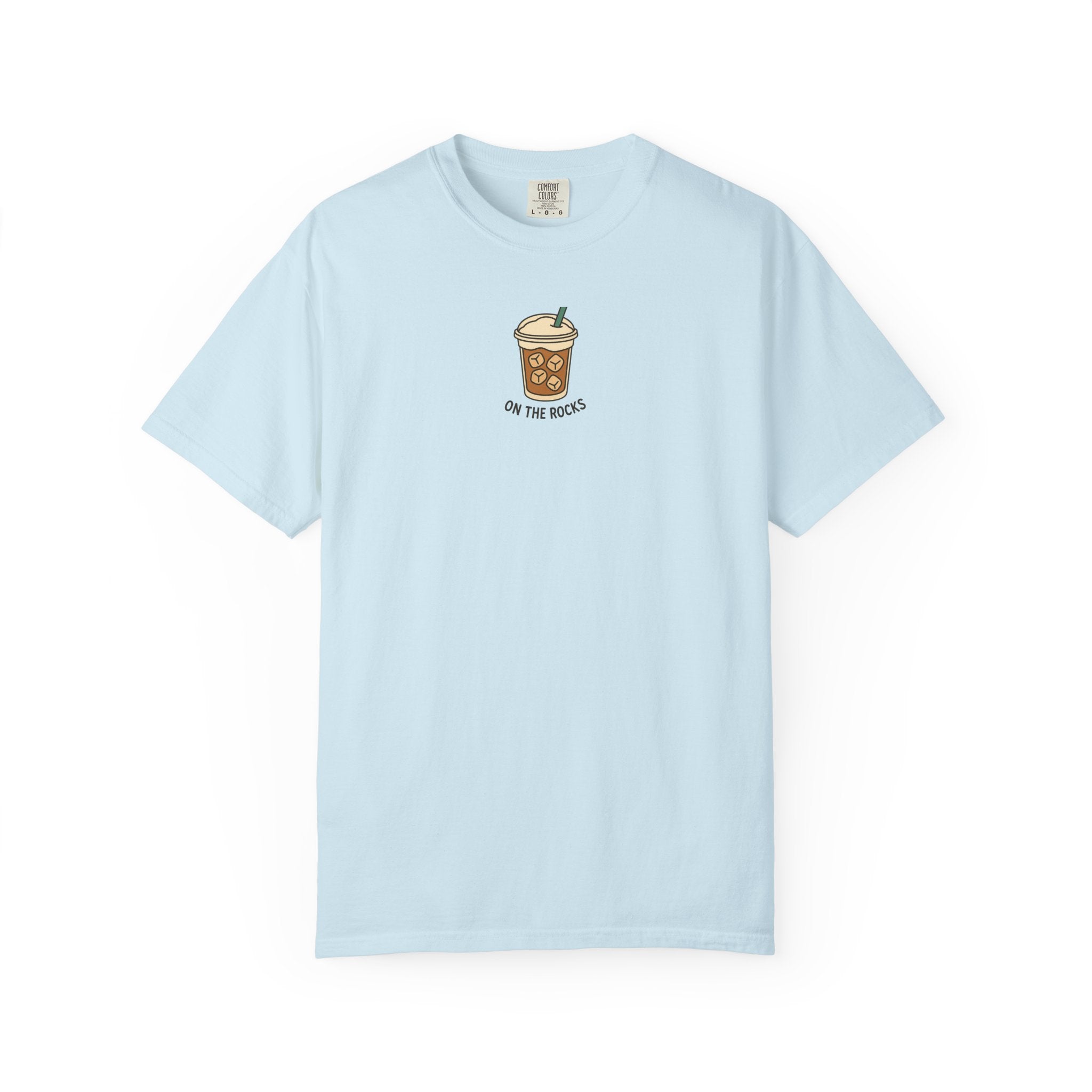 On The Rocks Iced Coffee Shirt – Comfort Colors Tee for Caffeine Lovers