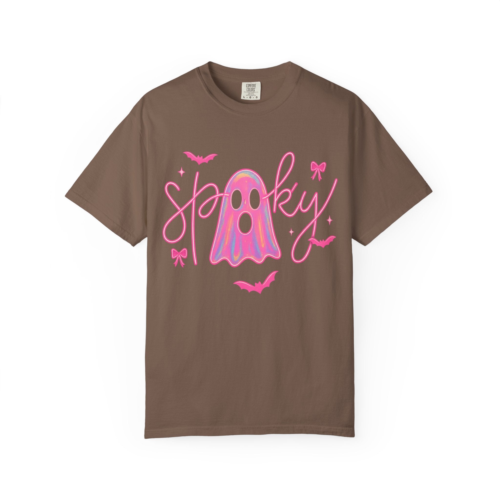 Pink Neon Spooky Ghost T-Shirt – Cute Halloween Tee