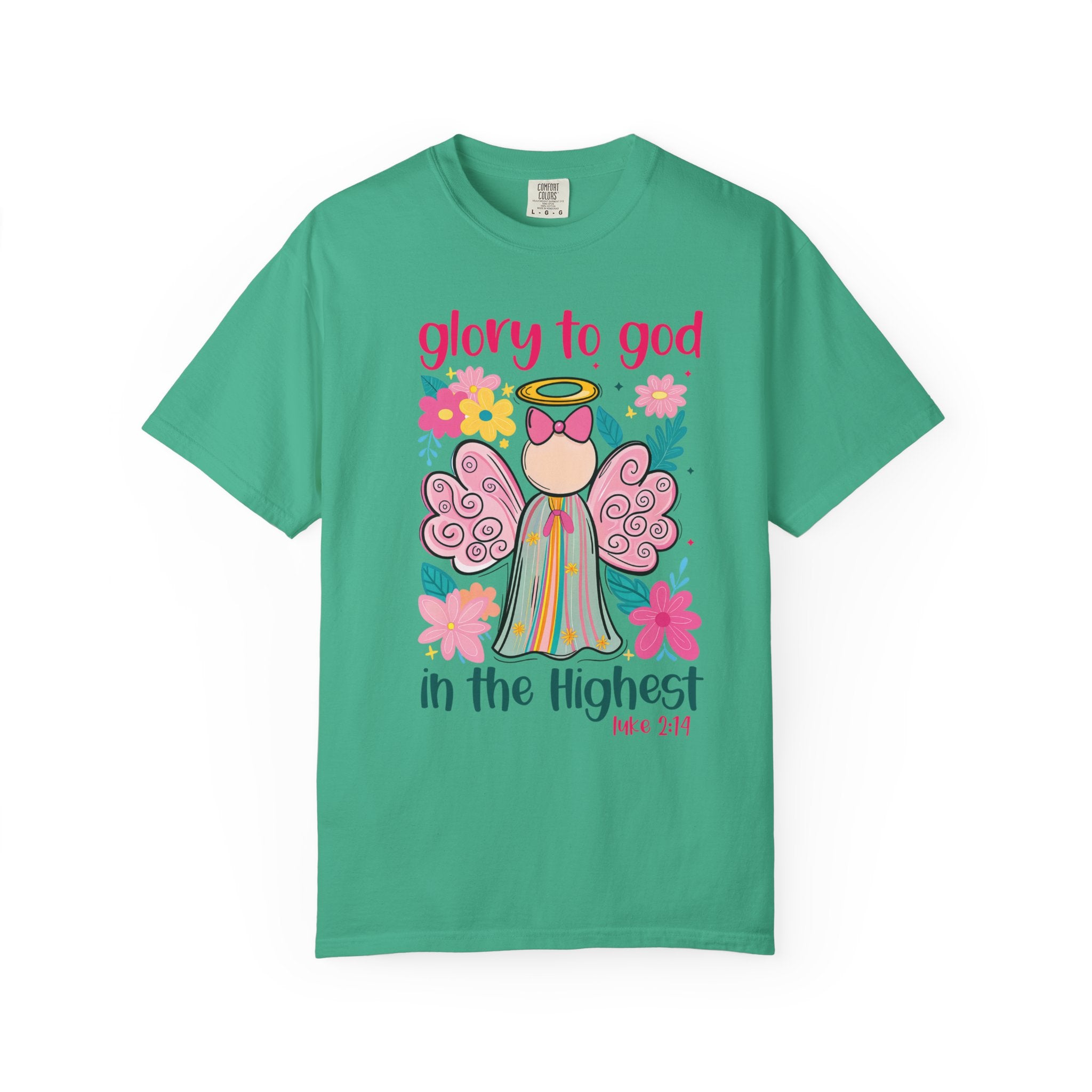 Glory to God in the Highest Christmas T-Shirt – Christian Angel Tee