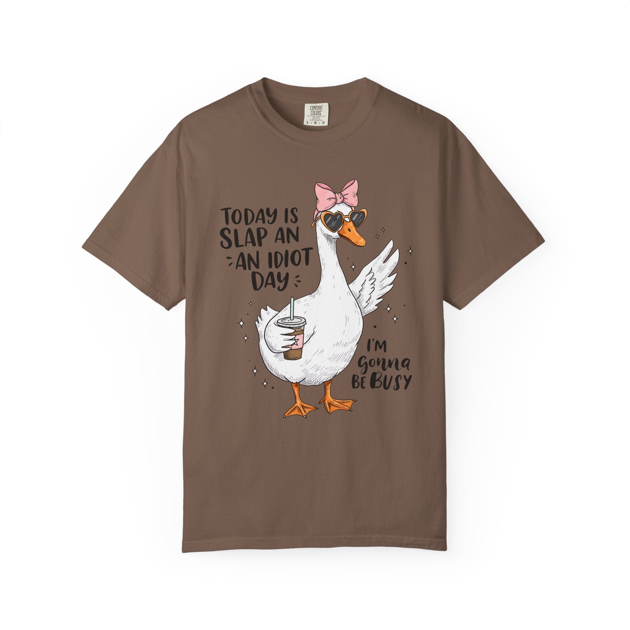 Cool Duck Shirt – Funny Iced Coffee Duck Tee with Bow and Shades, Cute Animal T-Shirt for Coffee Lovers, Quirky Summer Shirt