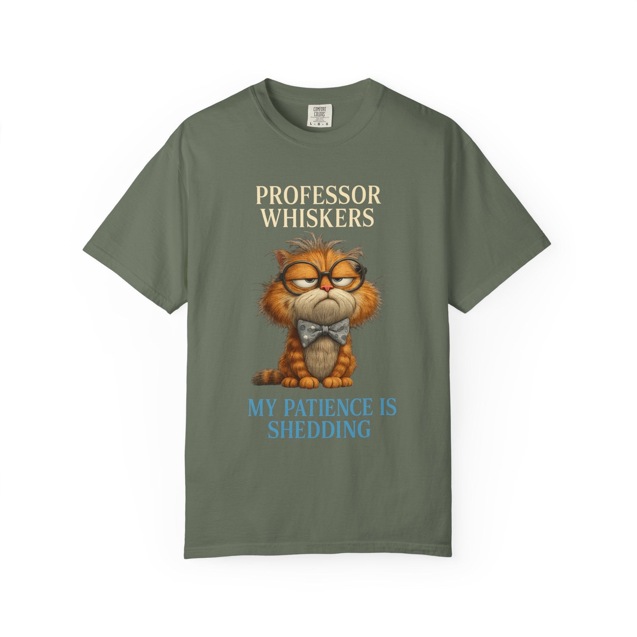 Professor Whiskers Cat Shirt – Comfort Colors Funny Cat Tee