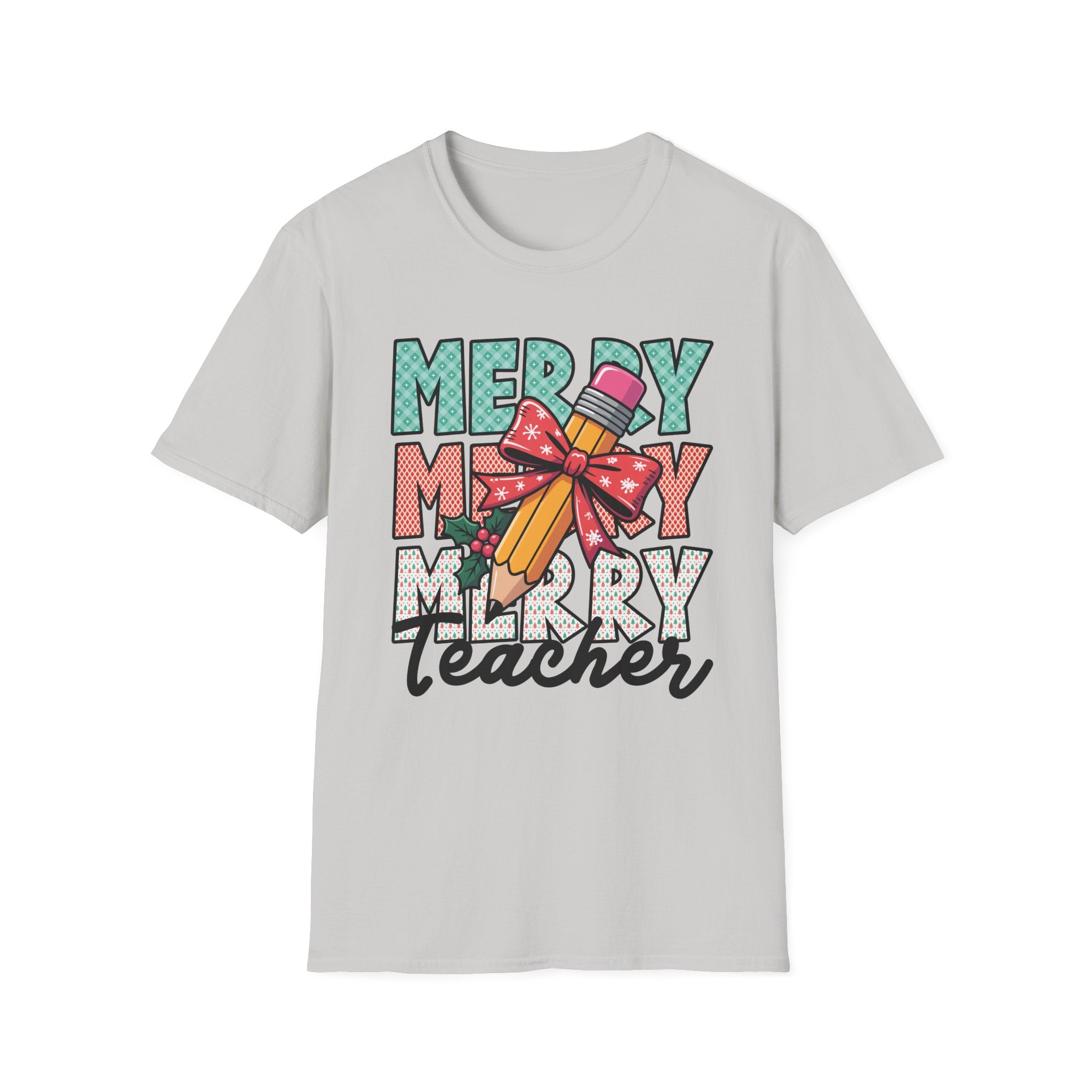 Merry Merry Merry Teacher Christmas Shirt – Cute Holiday Graphic Tee for Educators