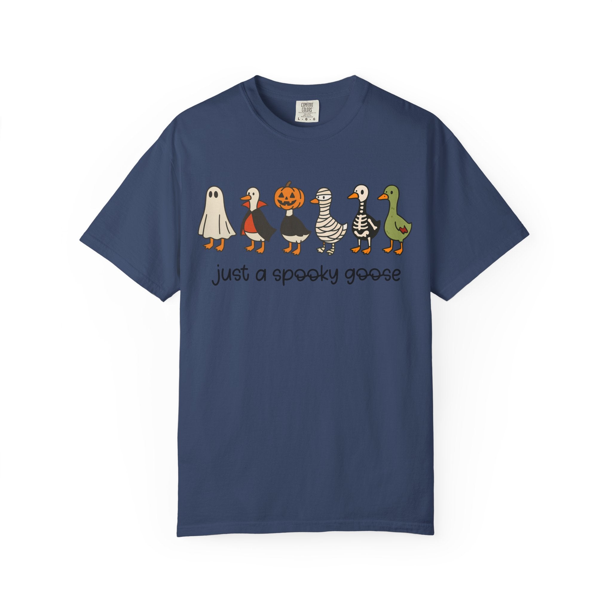 Just a Spooky Goose Halloween Shirt Comfort Colors Funny Fall Tee