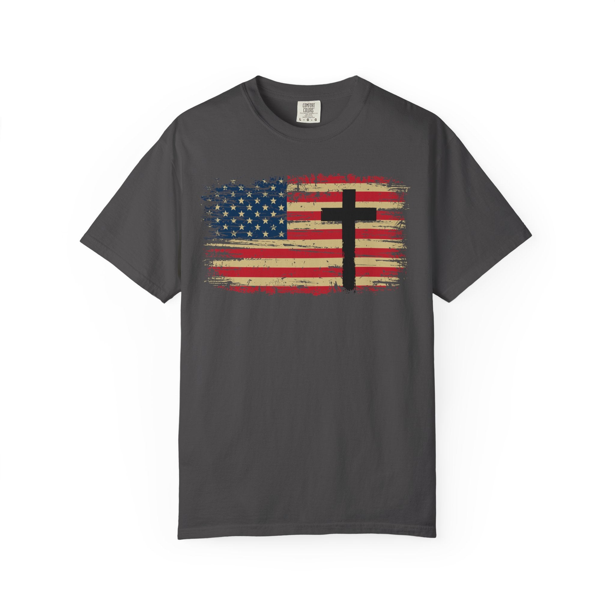 American Flag Cross Christian T-Shirt – Faith & Freedom Patriotic Tee