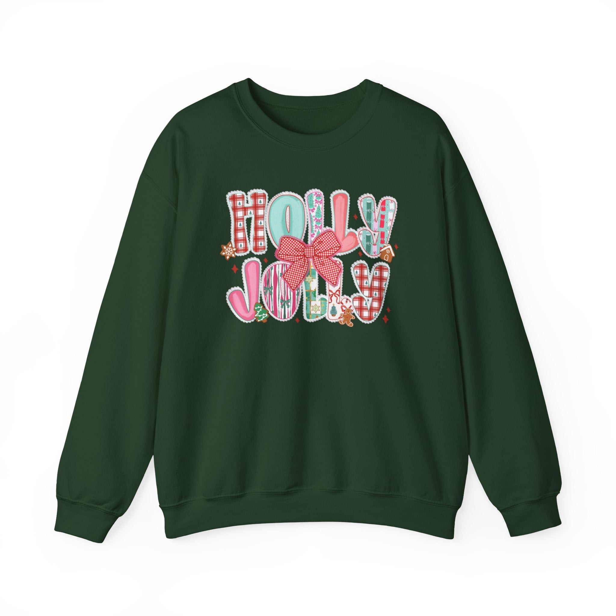 Holly Jolly Christmas Sweatshirt| Cute Retro Holiday Pullover for Women
