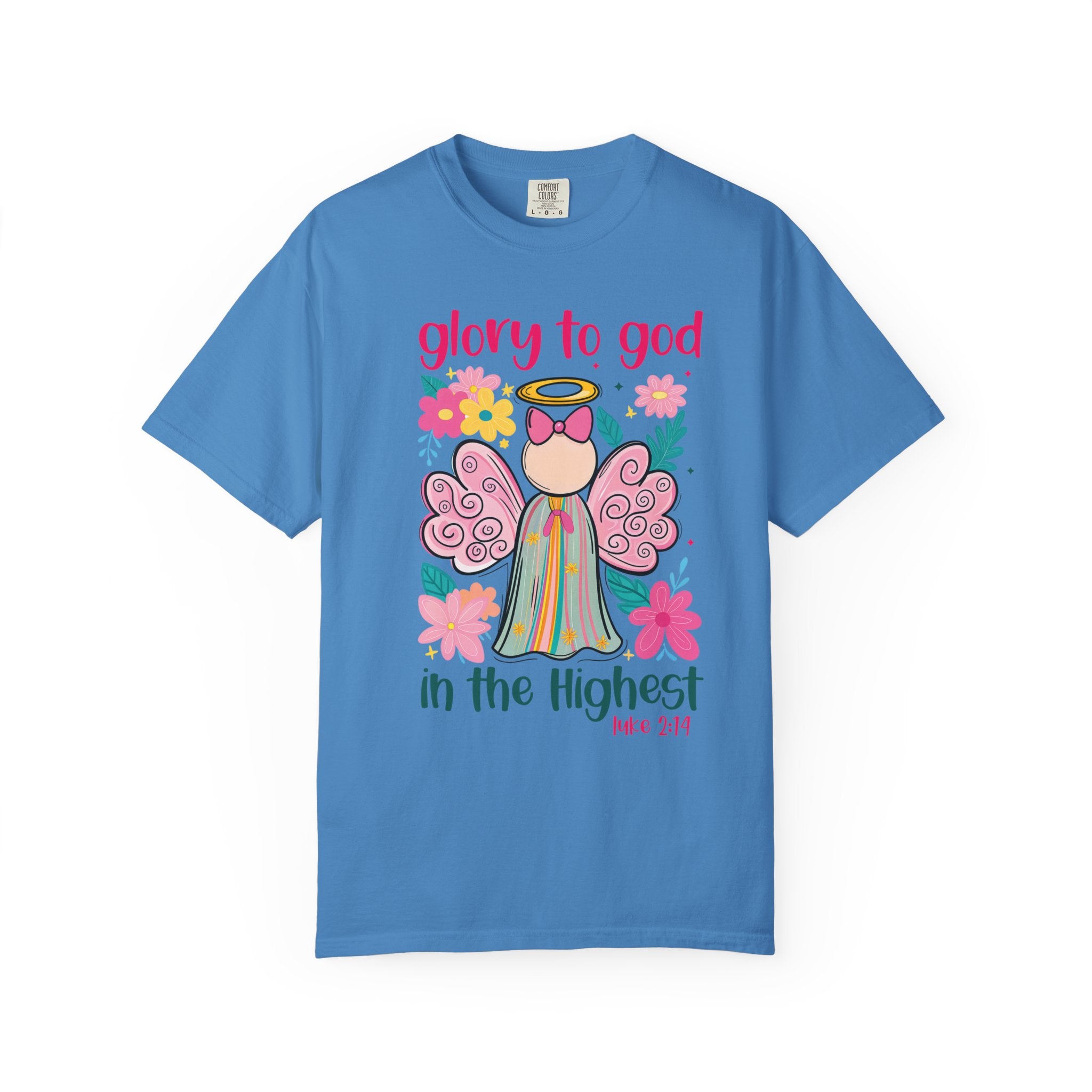 Glory to God in the Highest Christmas T-Shirt – Christian Angel Tee