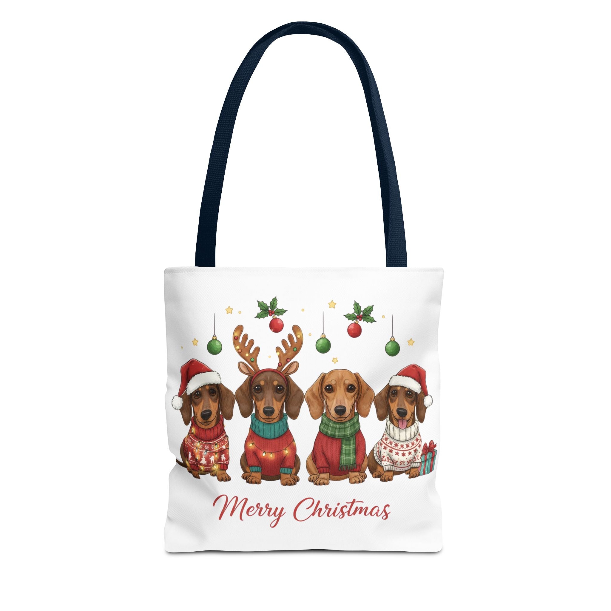 Dachshund Christmas Tote – Canvas Bag with Cute Holiday Dog Design