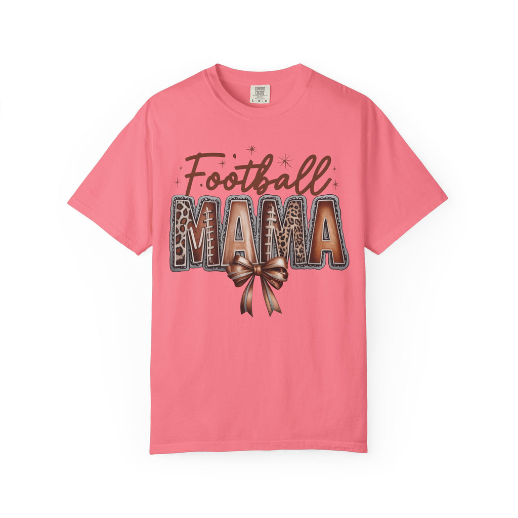 Football Mama Shirt – Leopard Print Game Day Tee for Moms