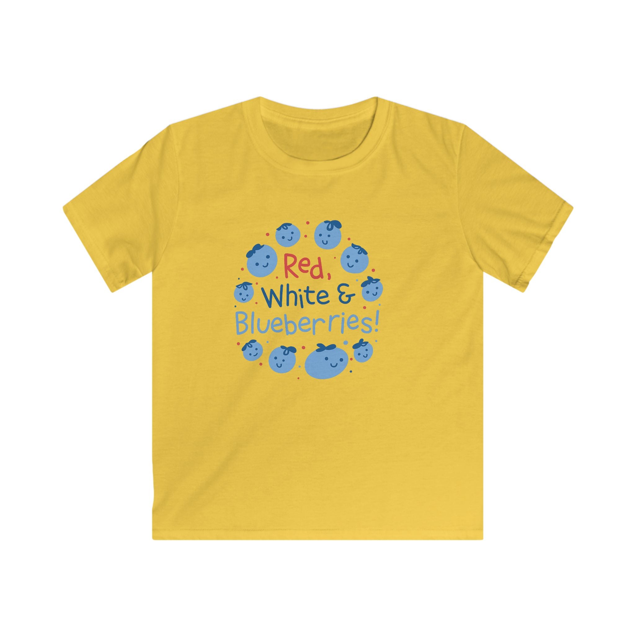 Kids “Red, White & Blueberries” Tee – Patriotic Blueberry Shirt – Limited Edition Memorial Design