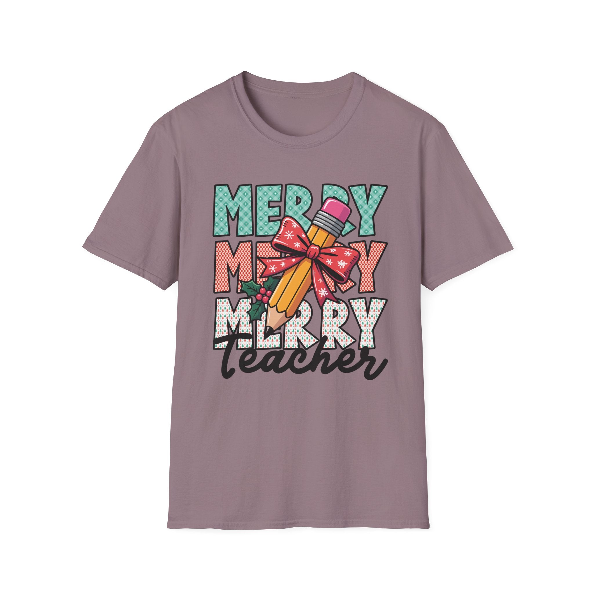 Merry Merry Merry Teacher Christmas Shirt – Cute Holiday Graphic Tee for Educators