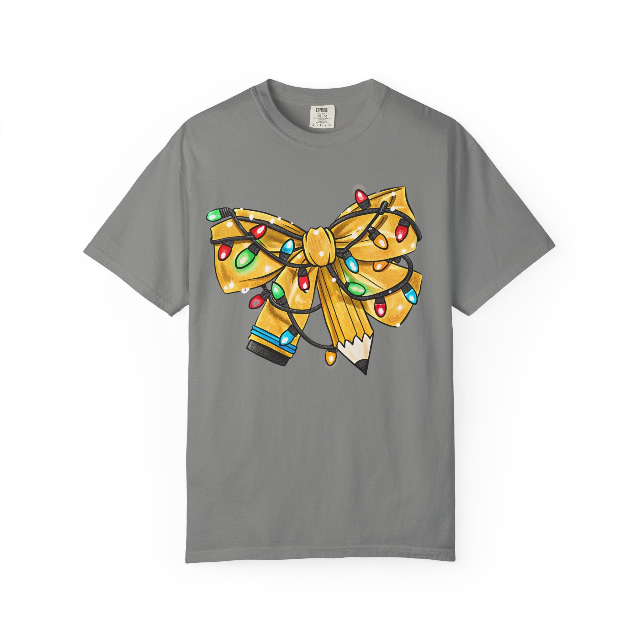 Teacher Christmas Bow T-Shirt – Cute Holiday Coquette Style