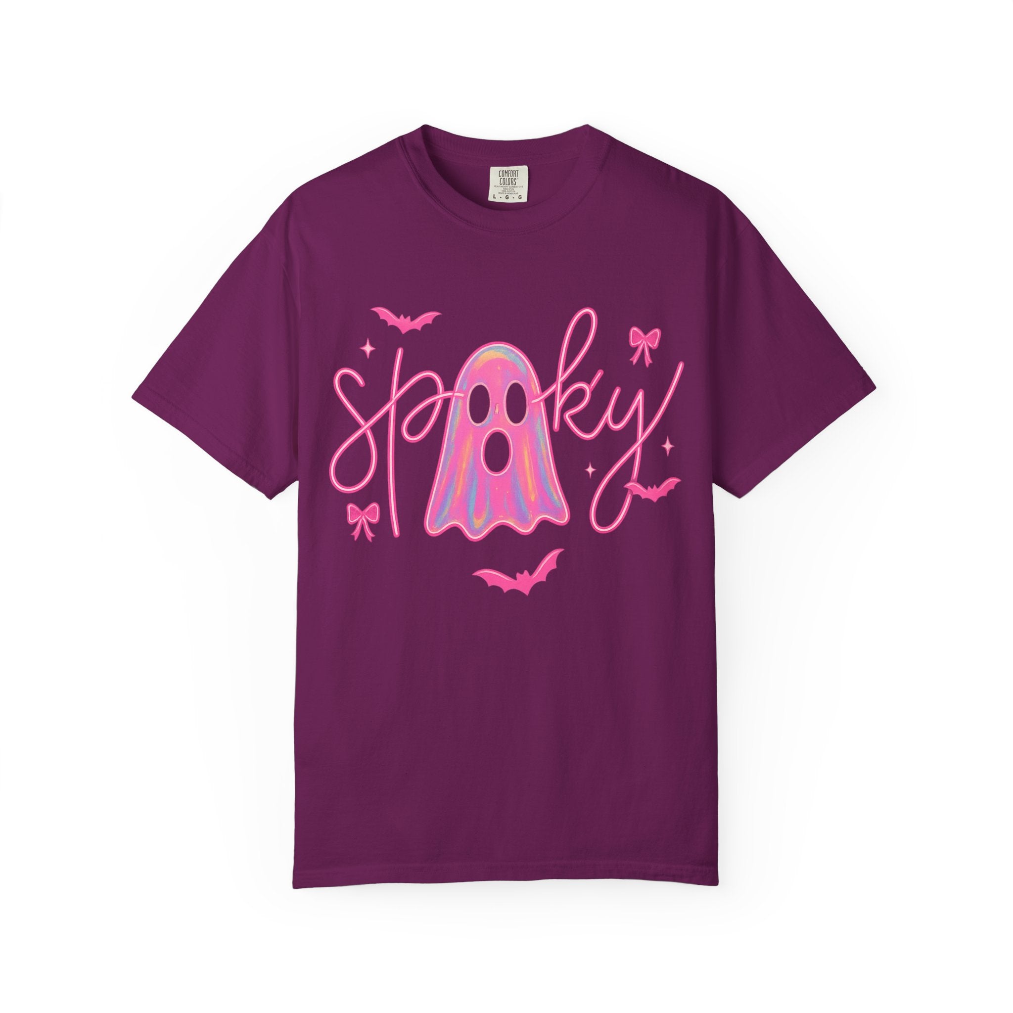 Pink Neon Spooky Ghost T-Shirt – Cute Halloween Tee