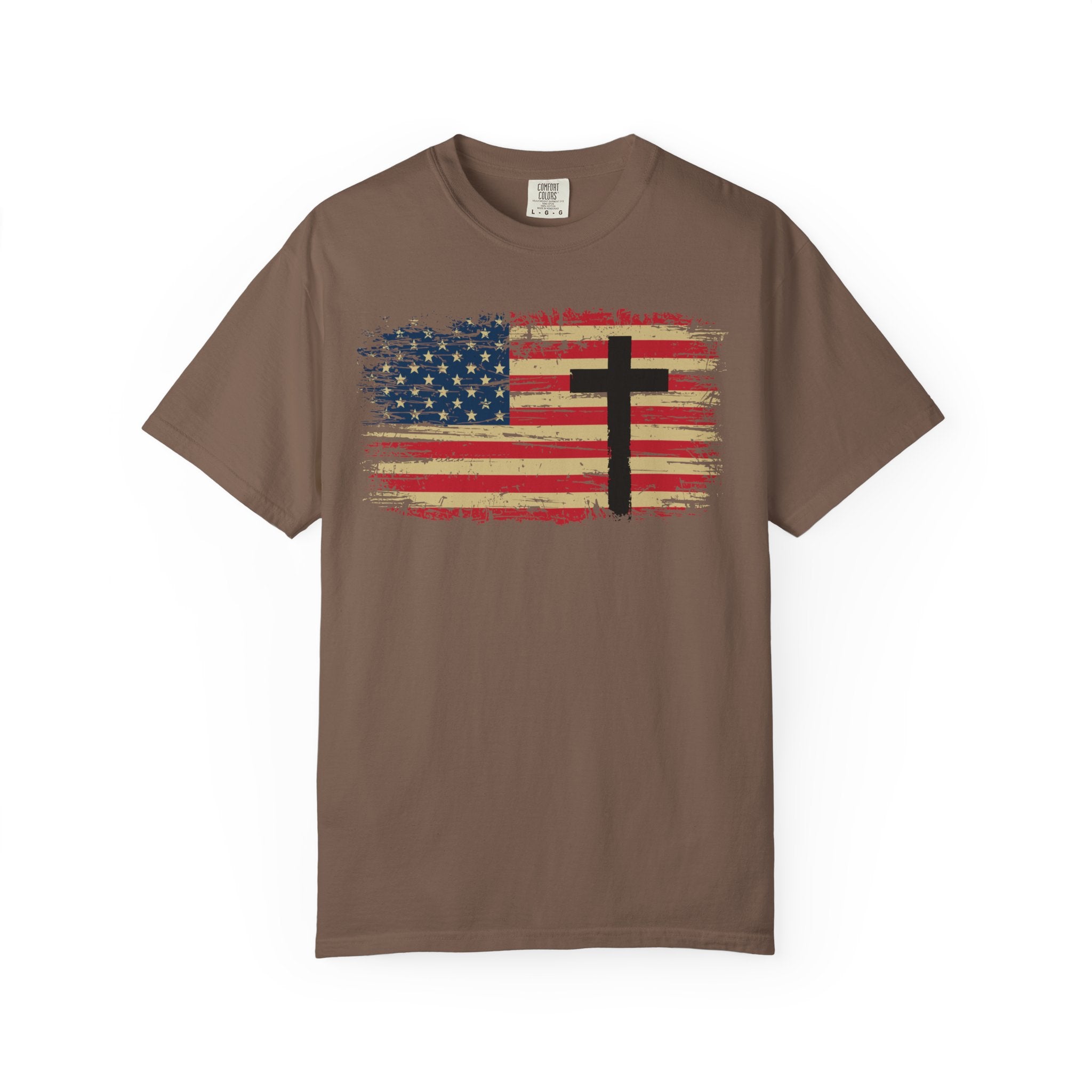 American Flag Cross Christian T-Shirt – Faith & Freedom Patriotic Tee